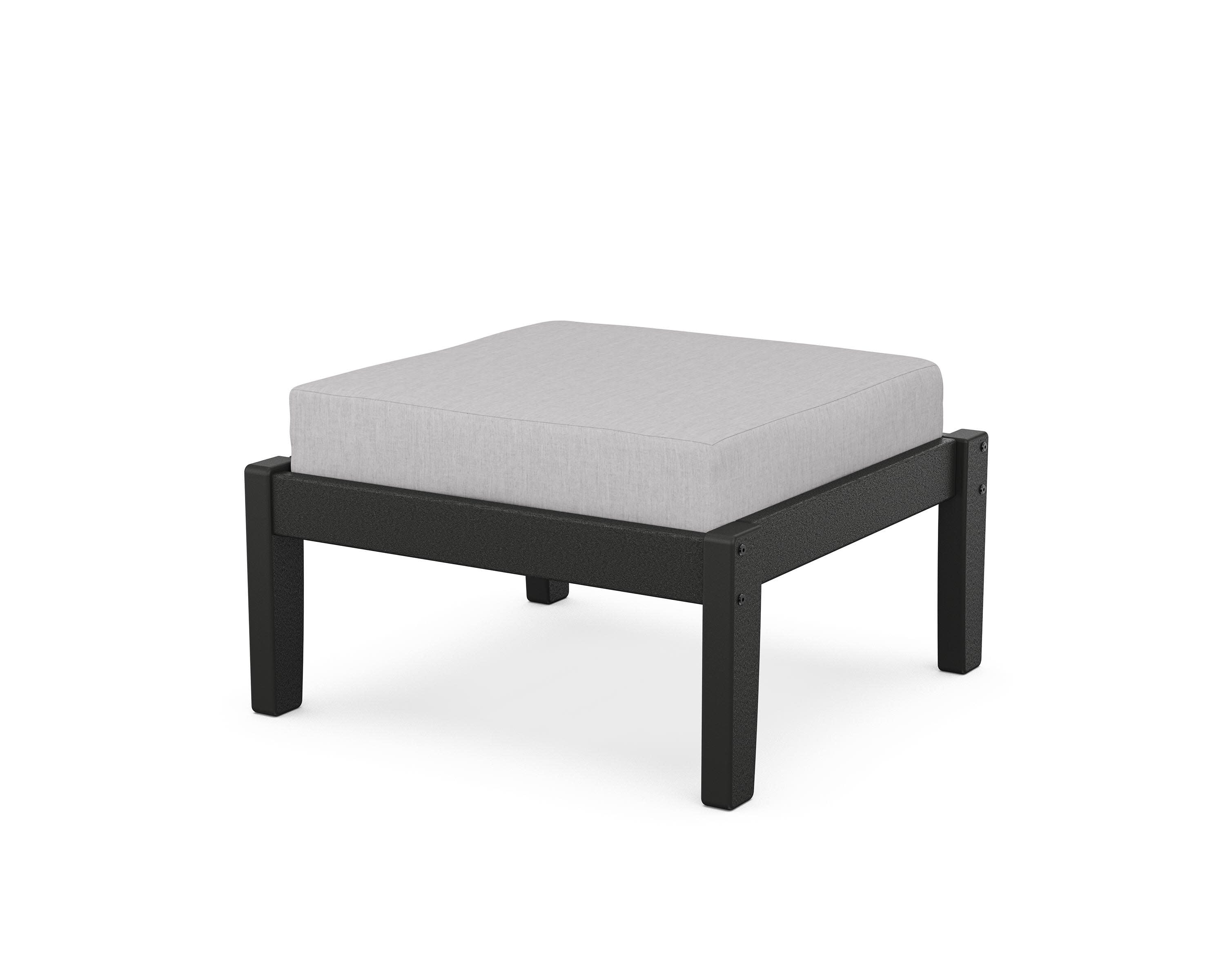 Deep Seating Ottoman in Black / Granite