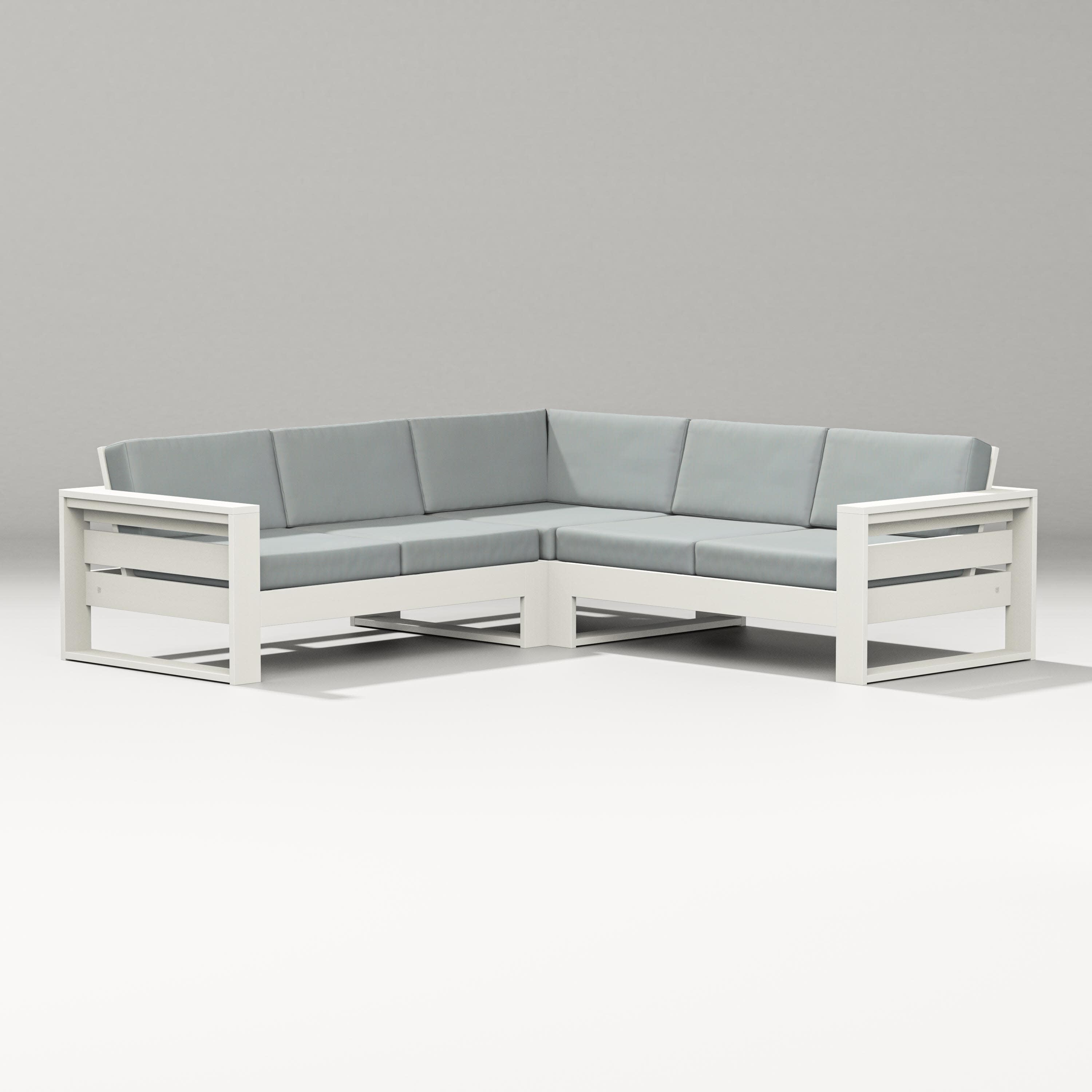 Latitude Corner Sectional in Vintage White / Spa