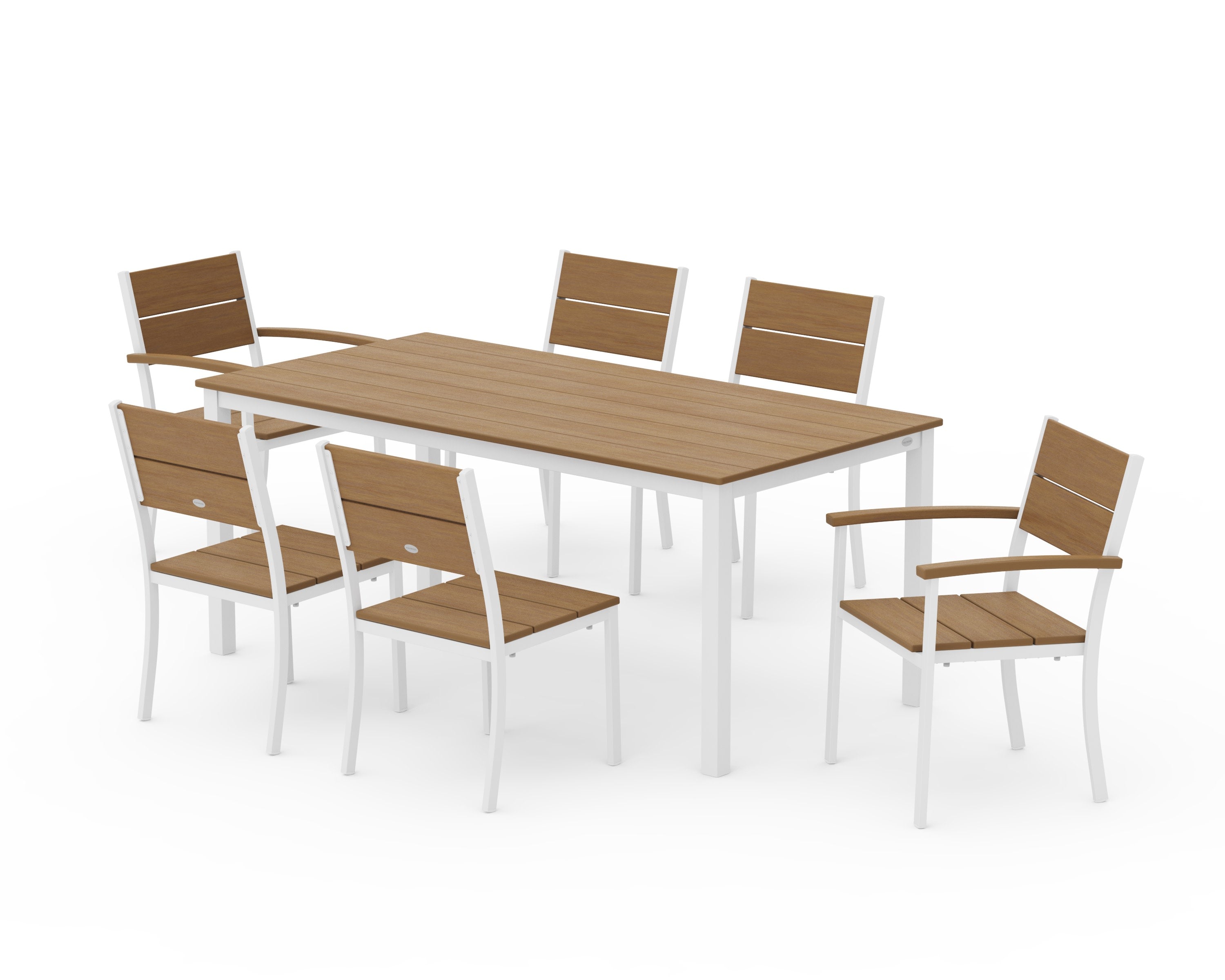 Main Street 7-Piece Dining Set in White / Natural