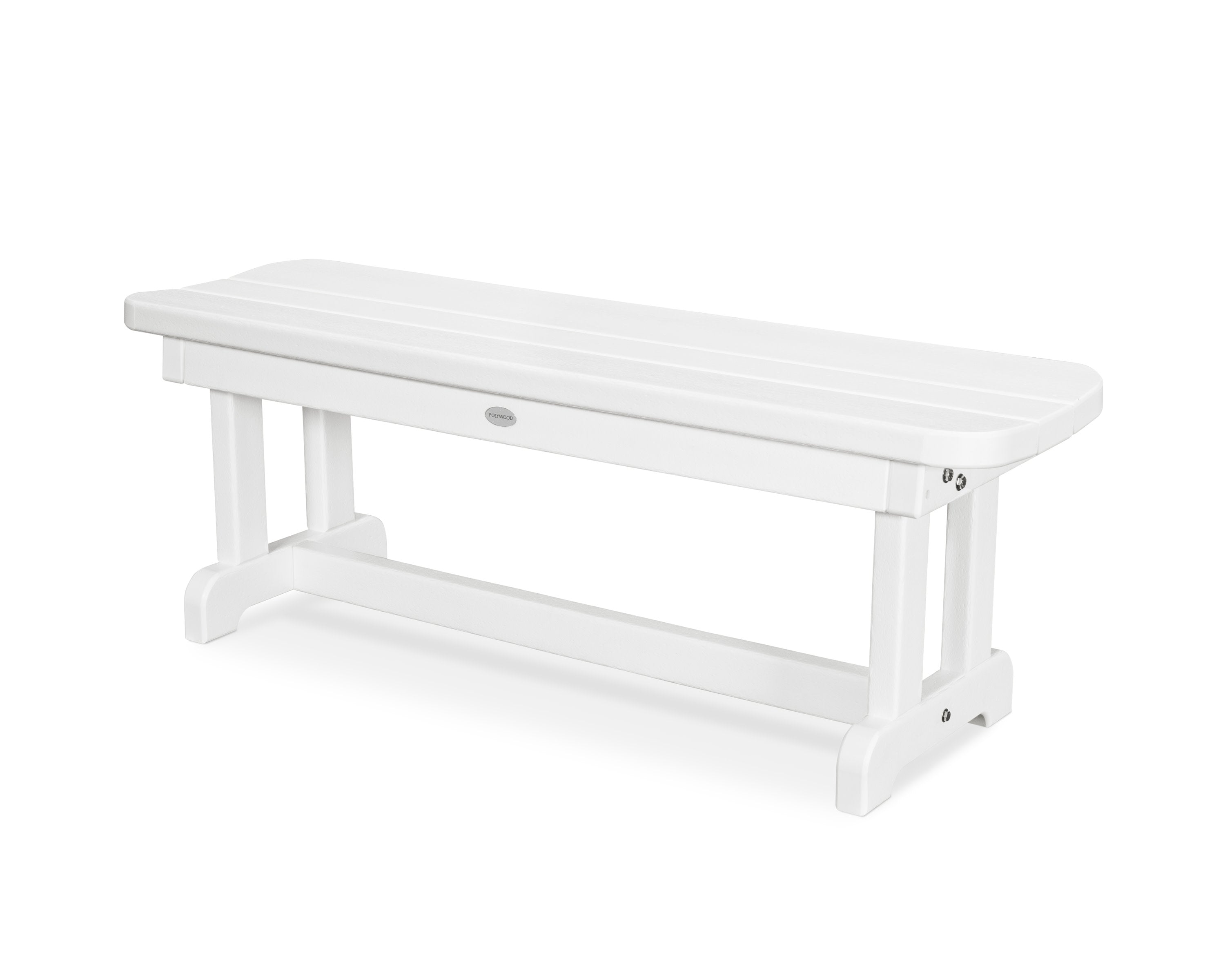 Park 48" Backless Bench in White