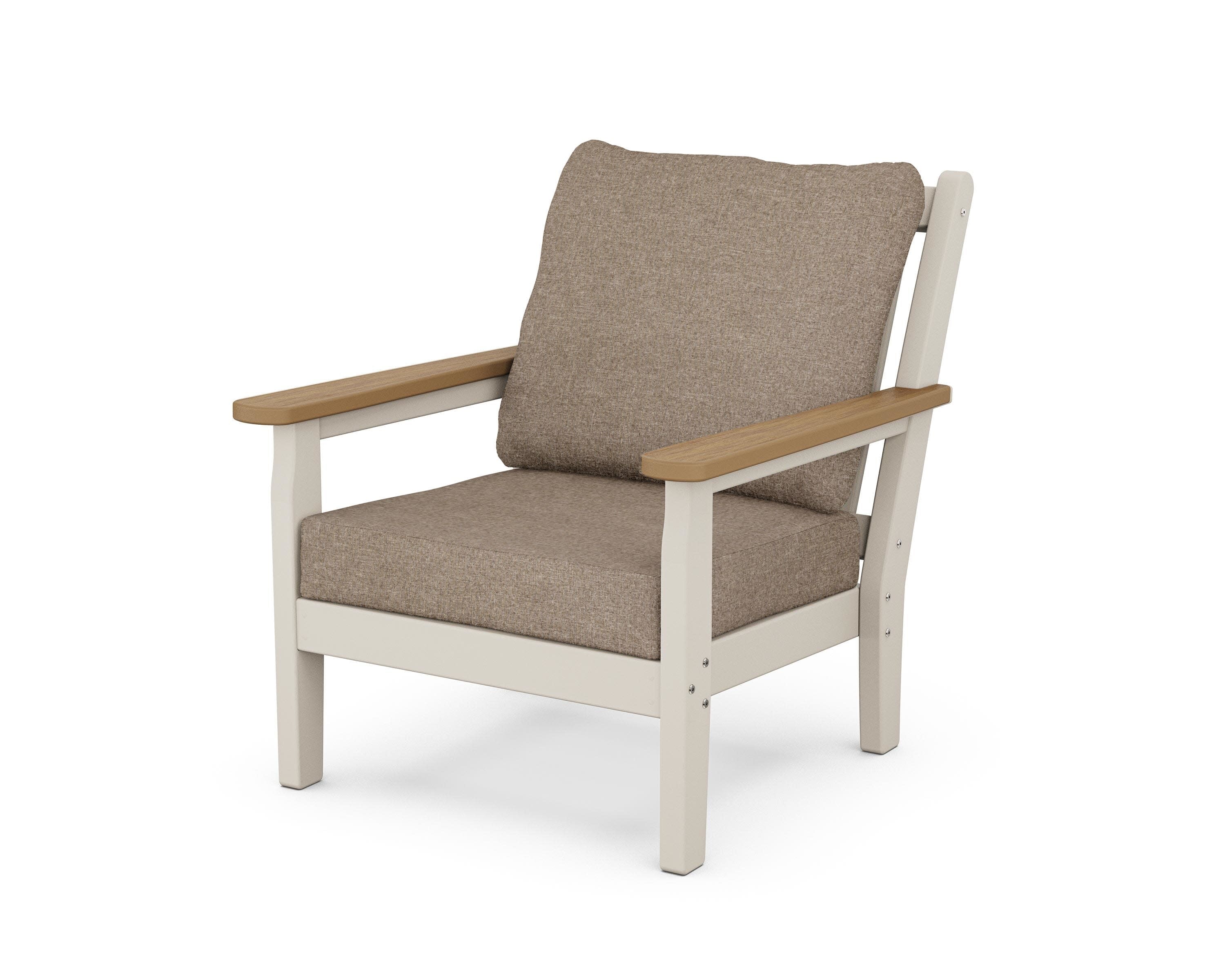 Chippendale Deep Seating Chair in Sand / Natural / Spiced Burlap