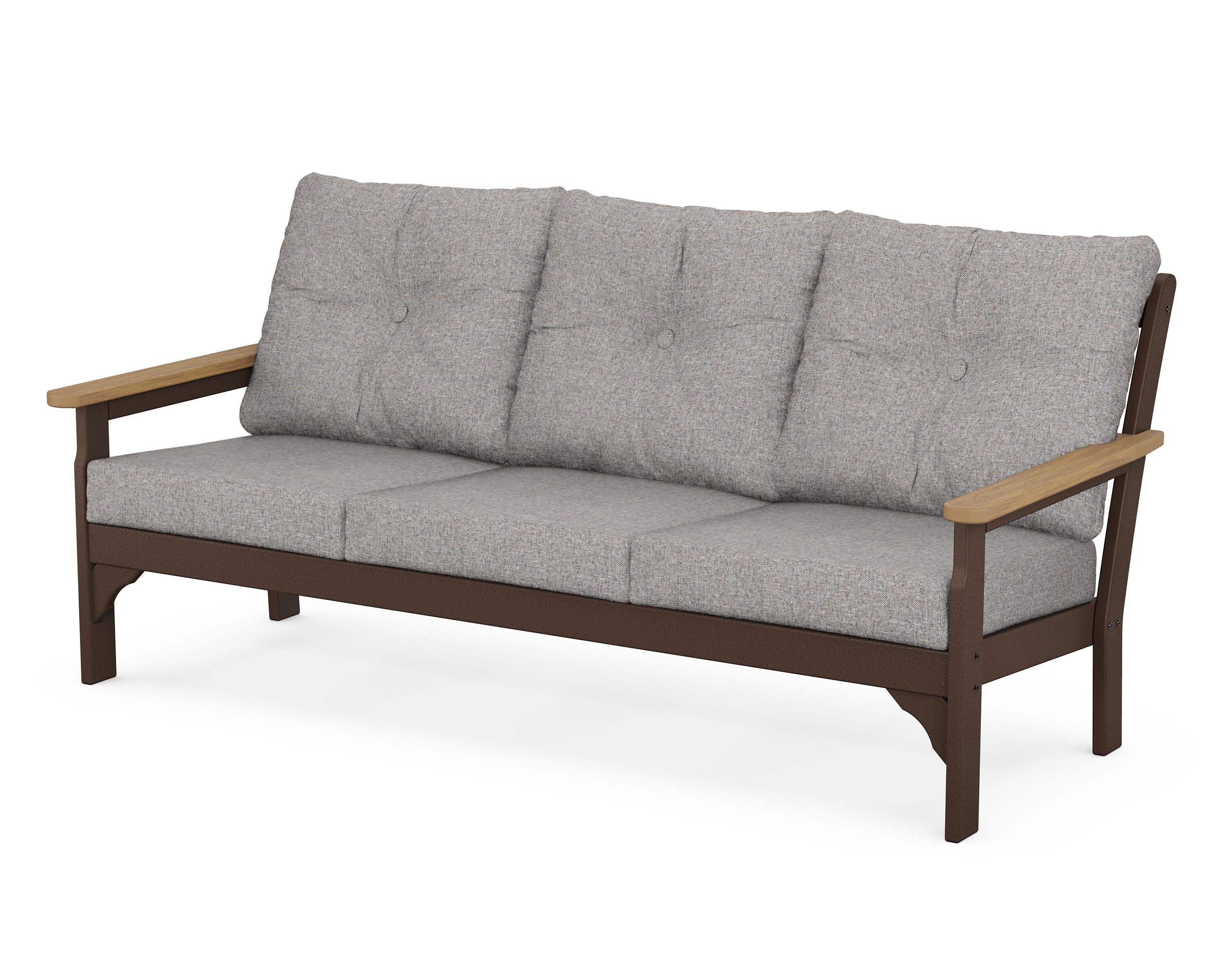 Vineyard Deep Seating Sofa in Mahogany / Natural / Grey Mist