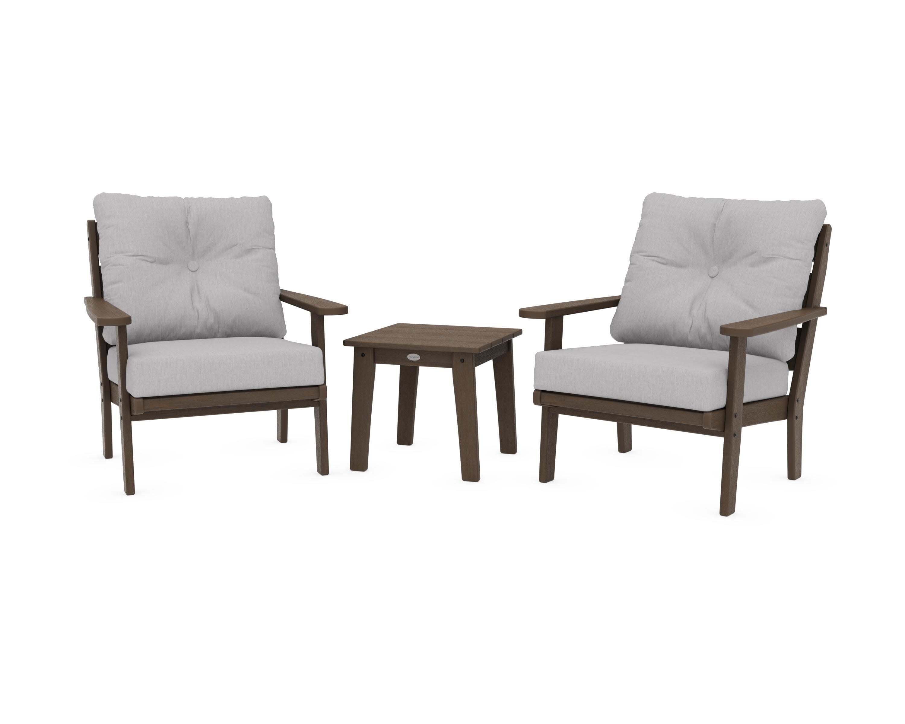 Lakeside 3-Piece Deep Seating Chair Set in Kona / Granite