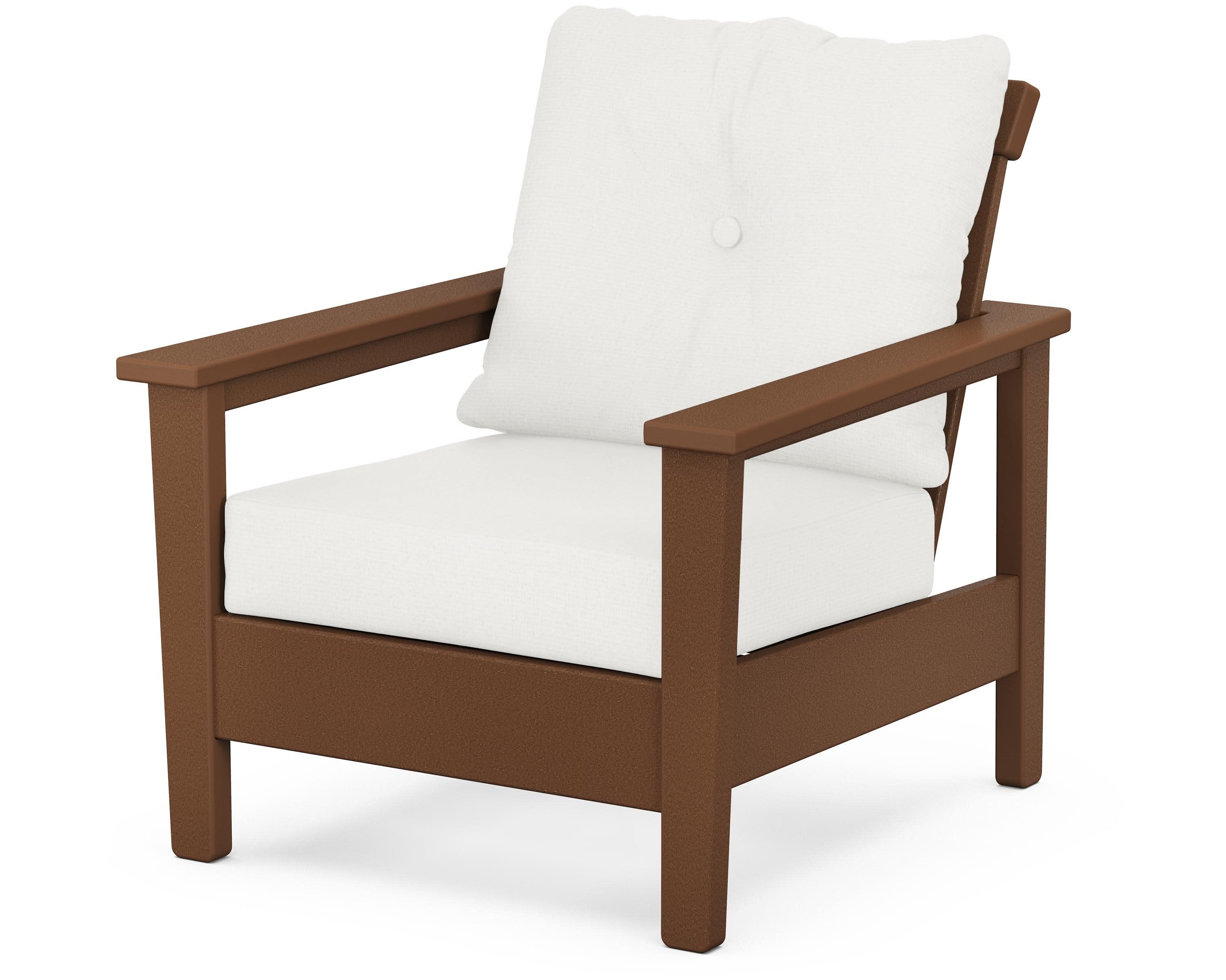 Prescott Deep Seating Chair in Teak / Natural Linen
