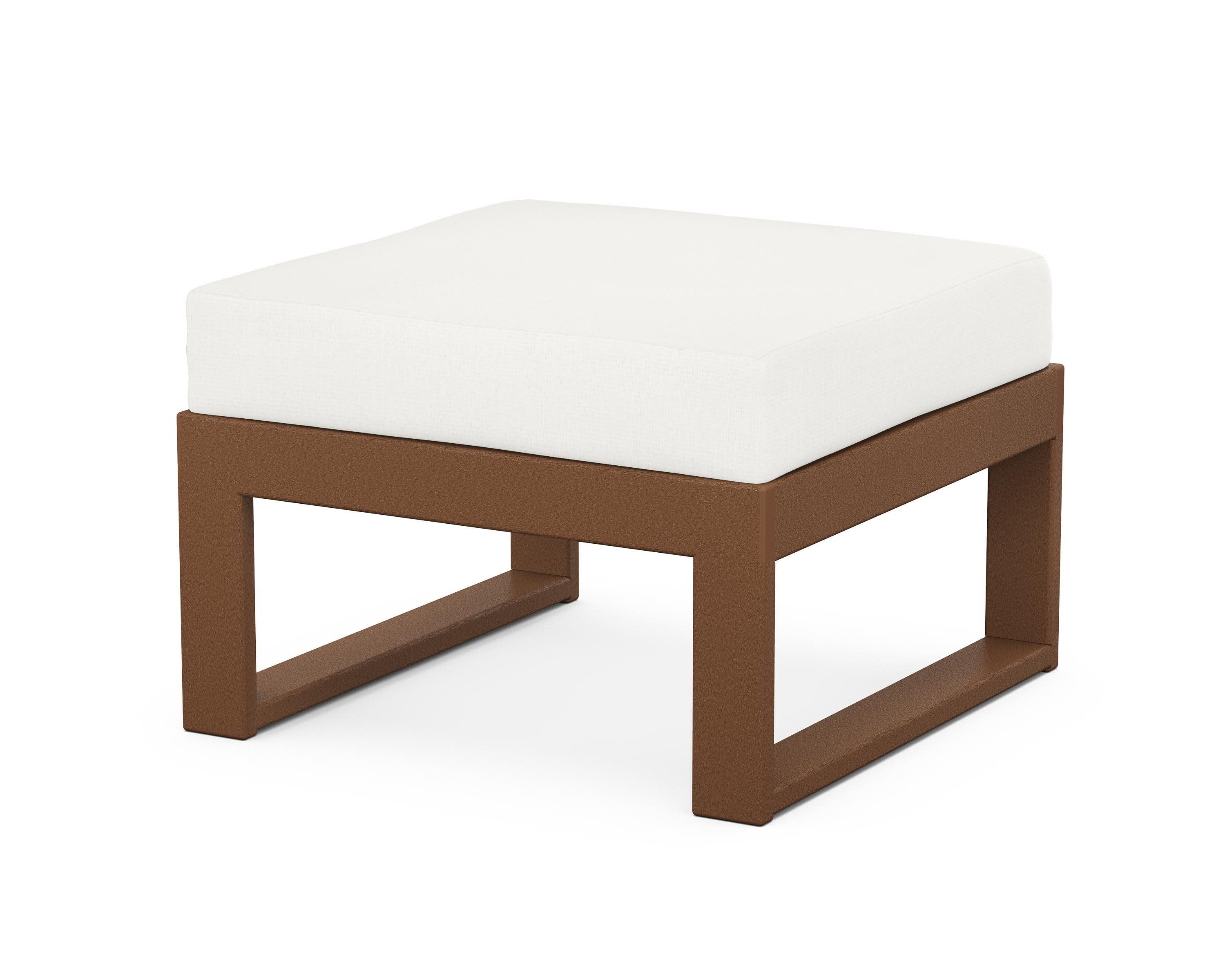 Modular Ottoman - Modern in Teak / Natural Linen