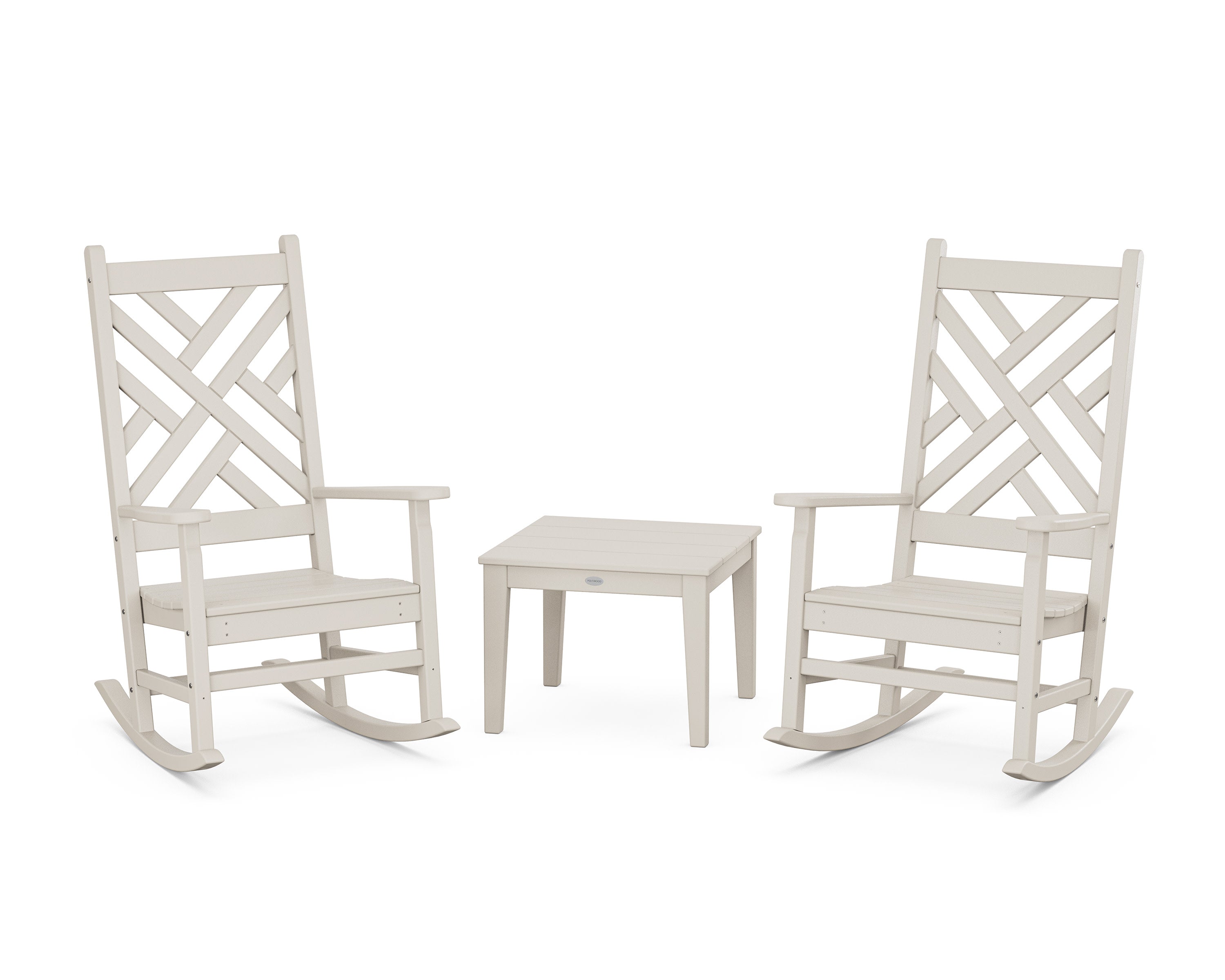 Chippendale 3-Piece Rocking Chair Set in Sand