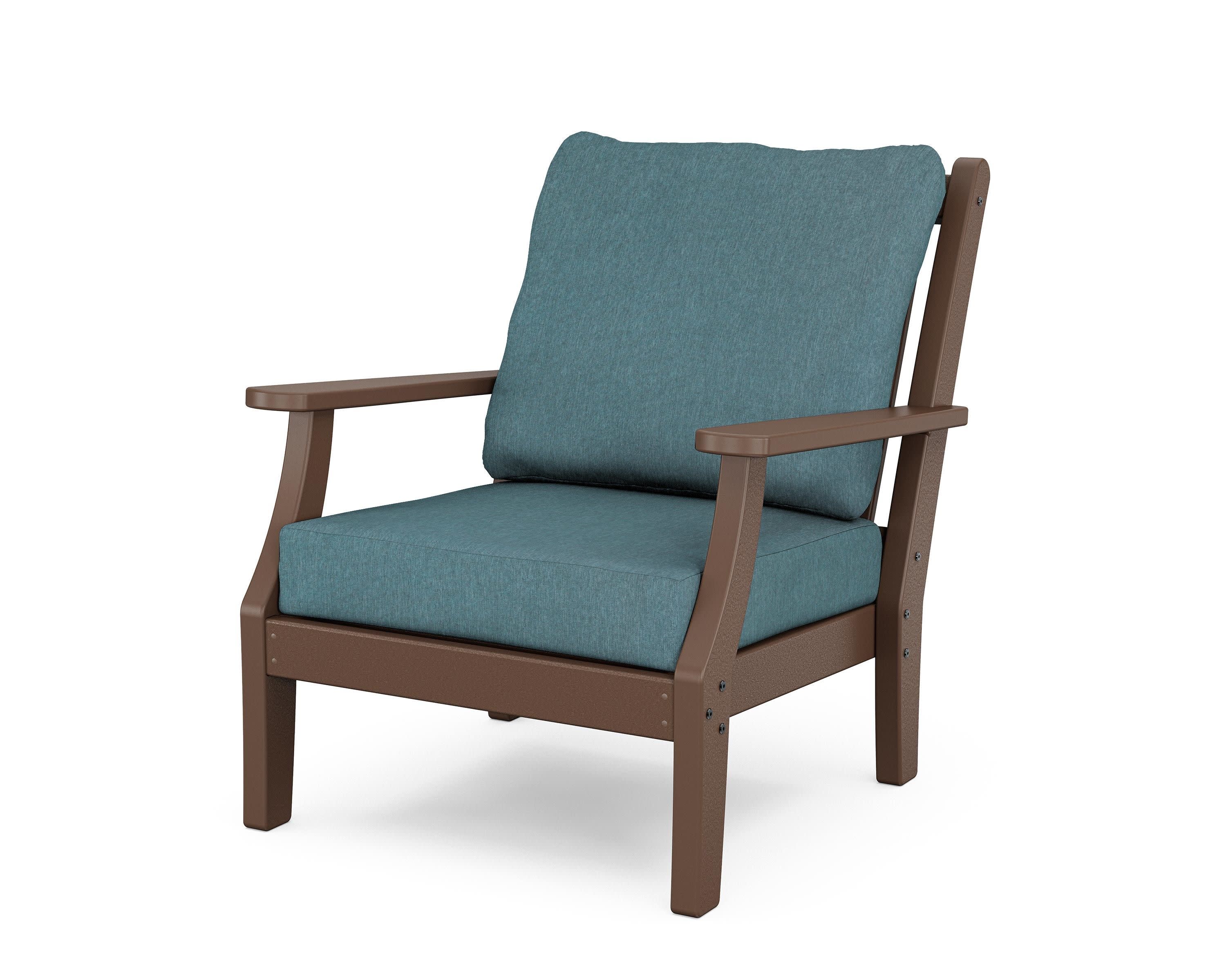 Wovendale Deep Seating Chair in Mahogany / Ocean Teal