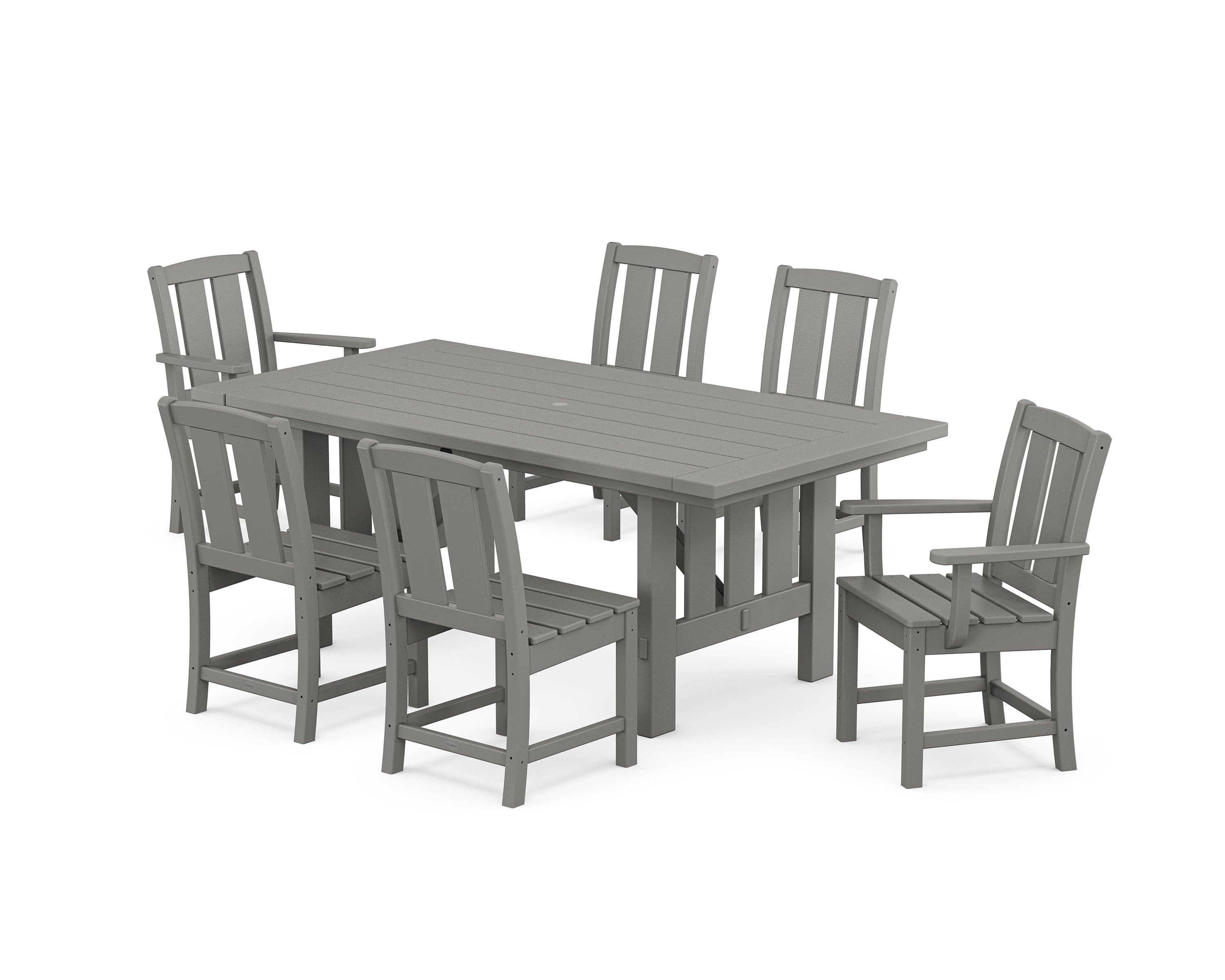 Mission 7-Piece Dining Set with Mission Table in Slate Grey