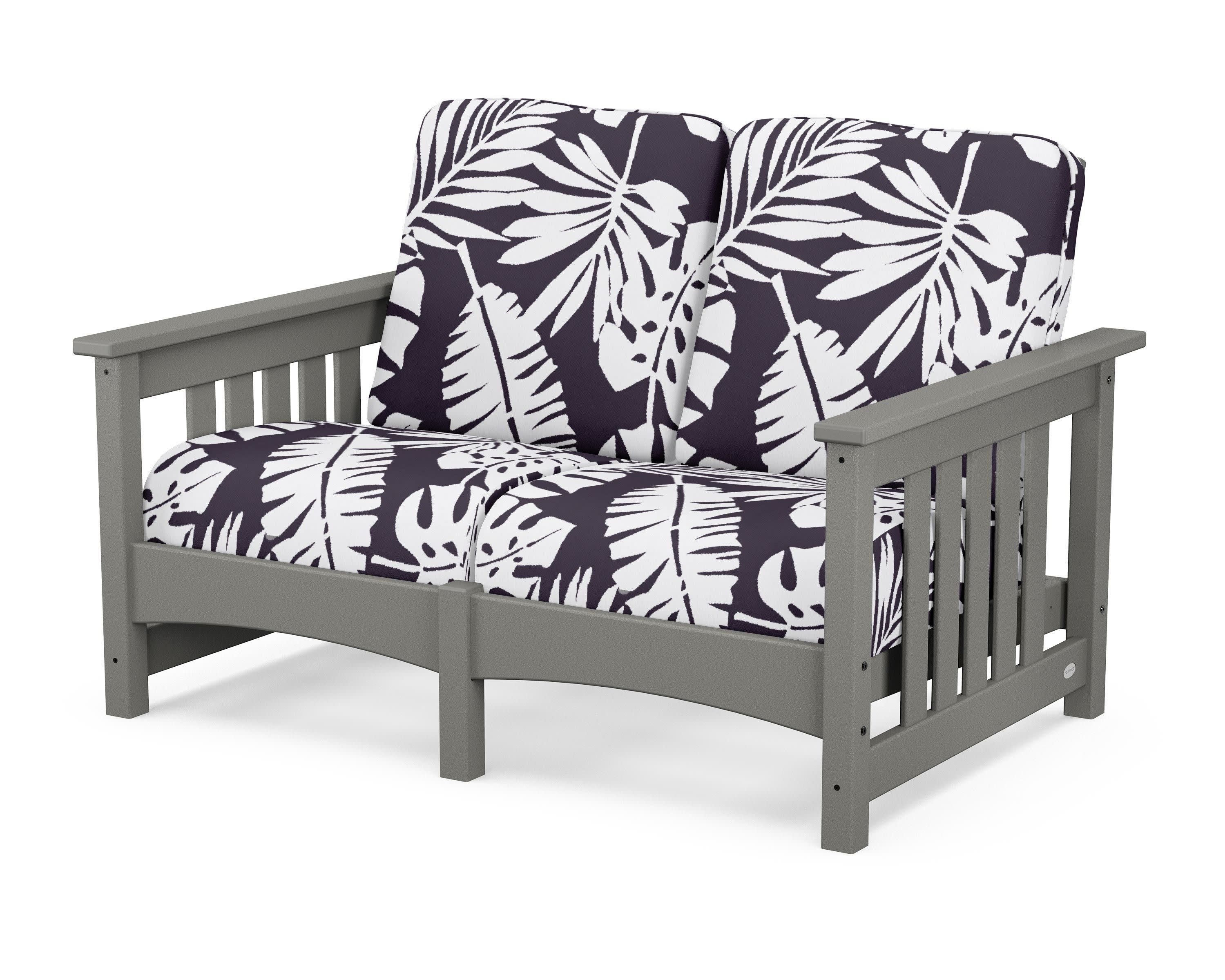 Club Mission Loveseat in Slate Grey / Leaf Navy