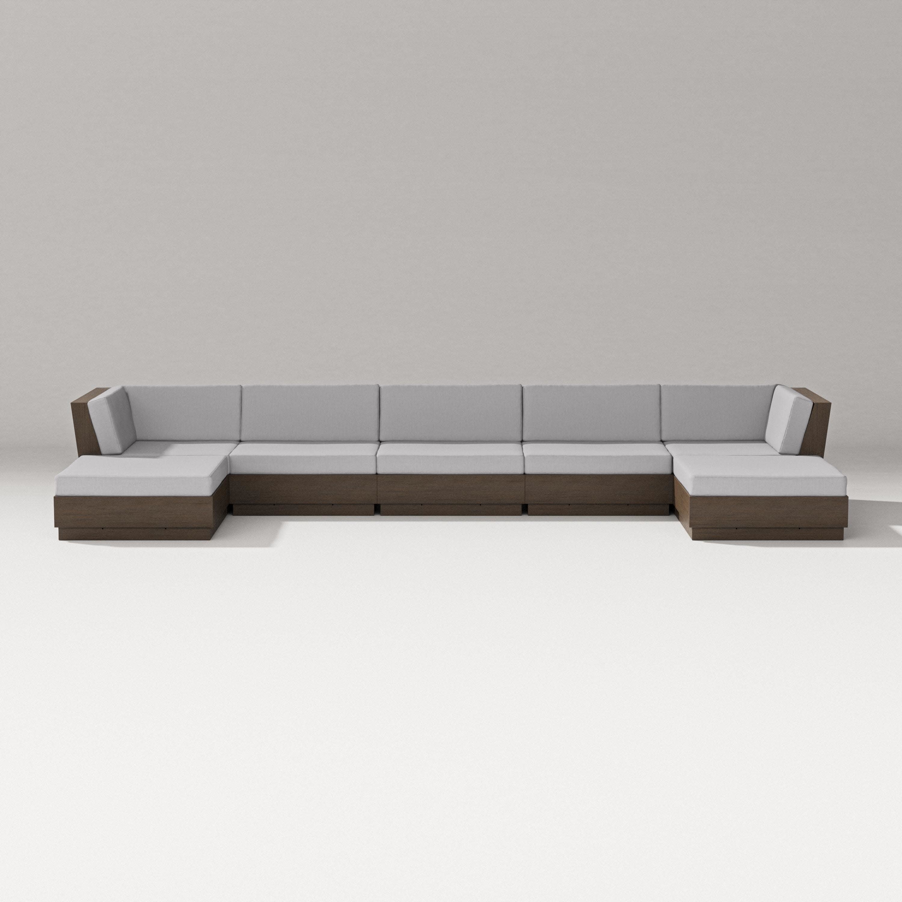 Elevate 7-Piece Double Chaise Sectional in Kona / Granite