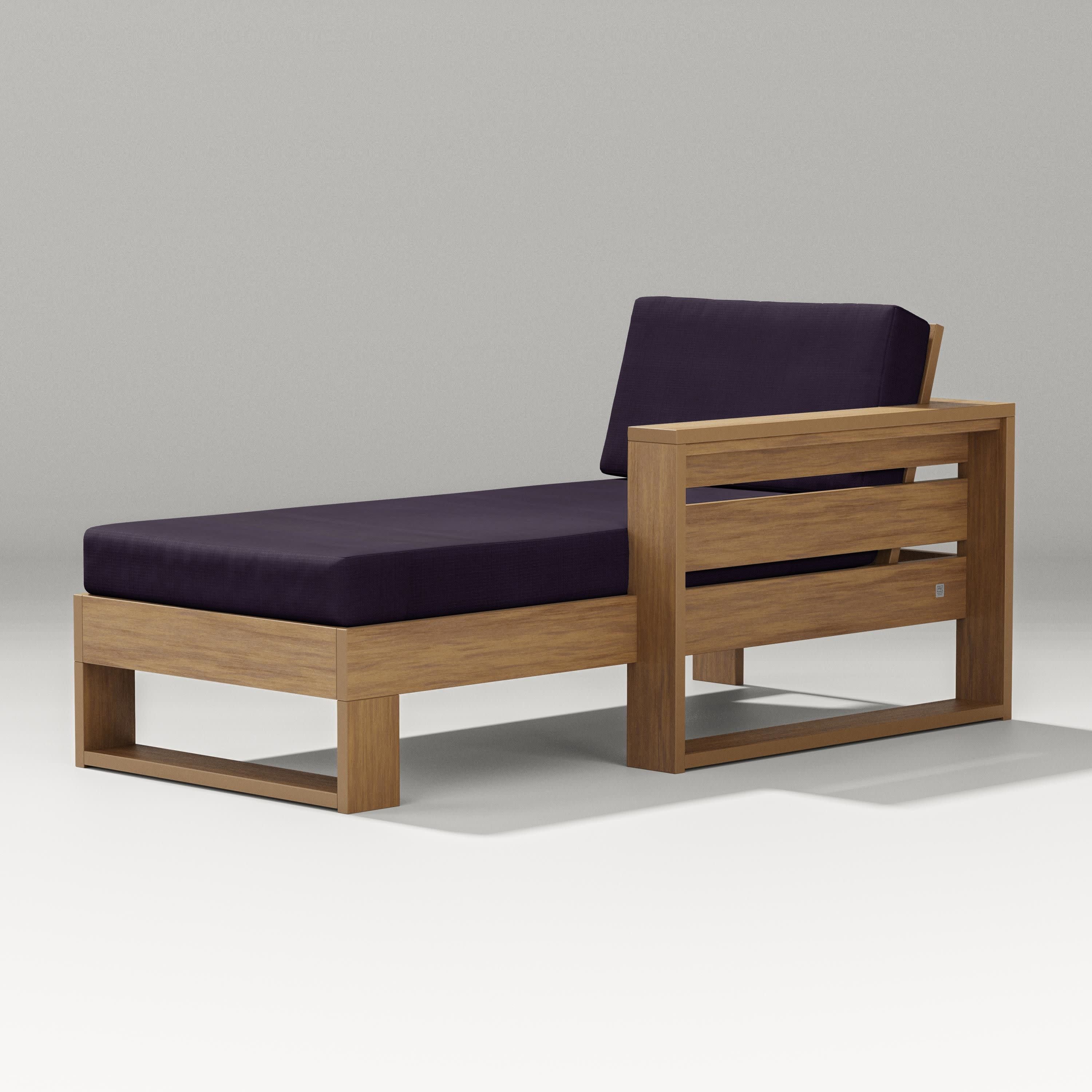Latitude Modular Right Arm Chaise in Natural / Navy Linen