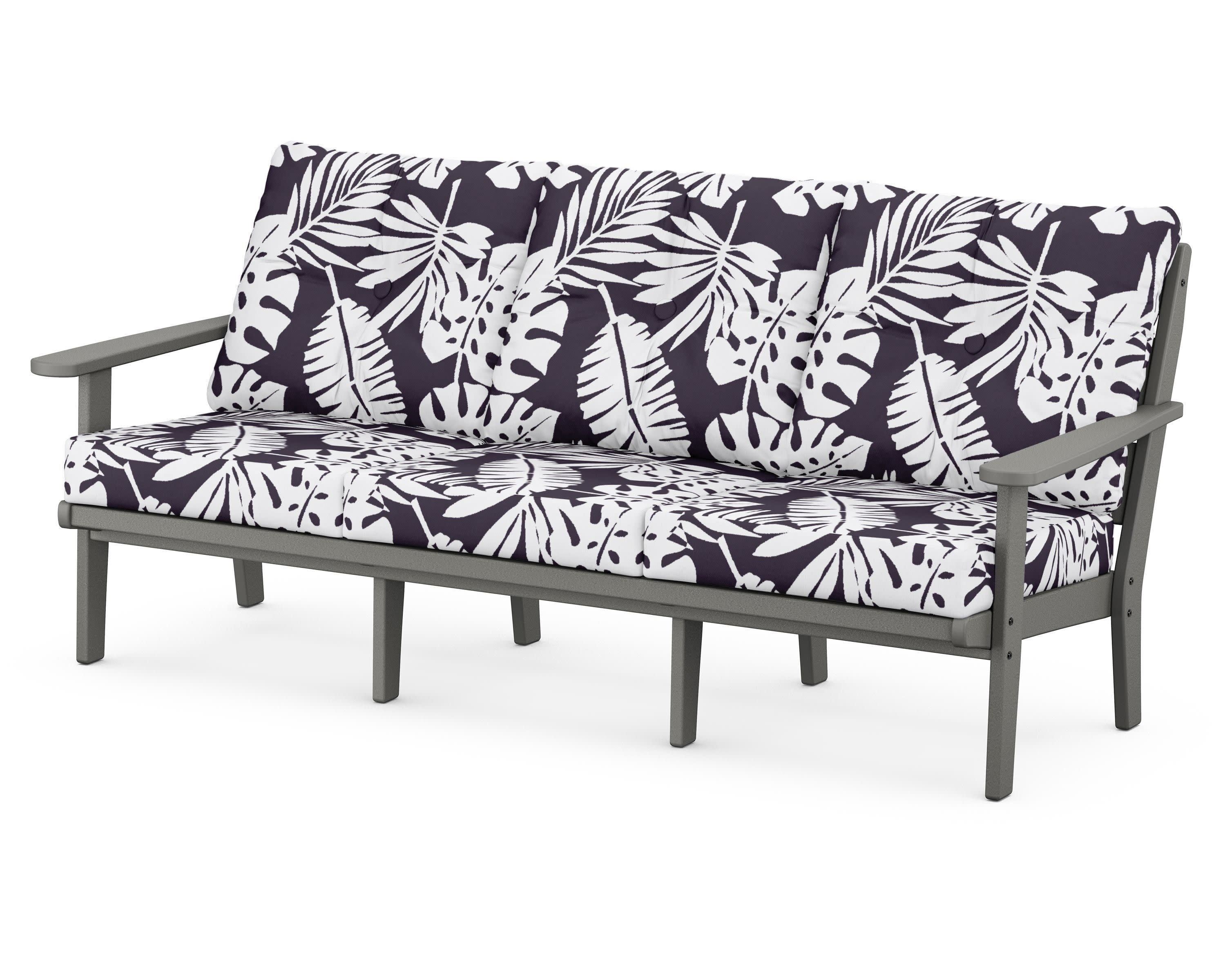 Lakeside Deep Seating Sofa in Slate Grey / Leaf Navy