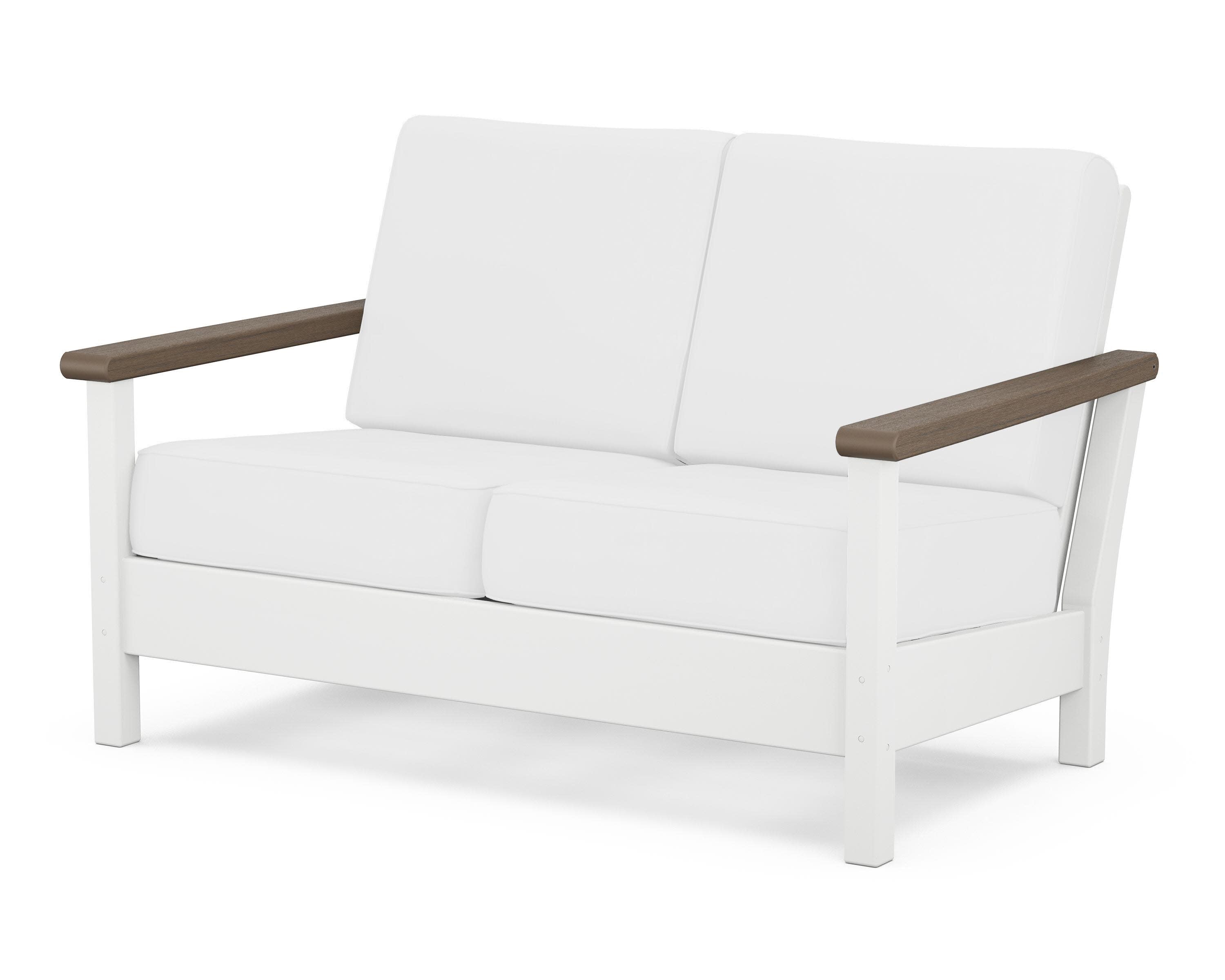 Harbour Deep Seating Loveseat in White / Kona / Natural