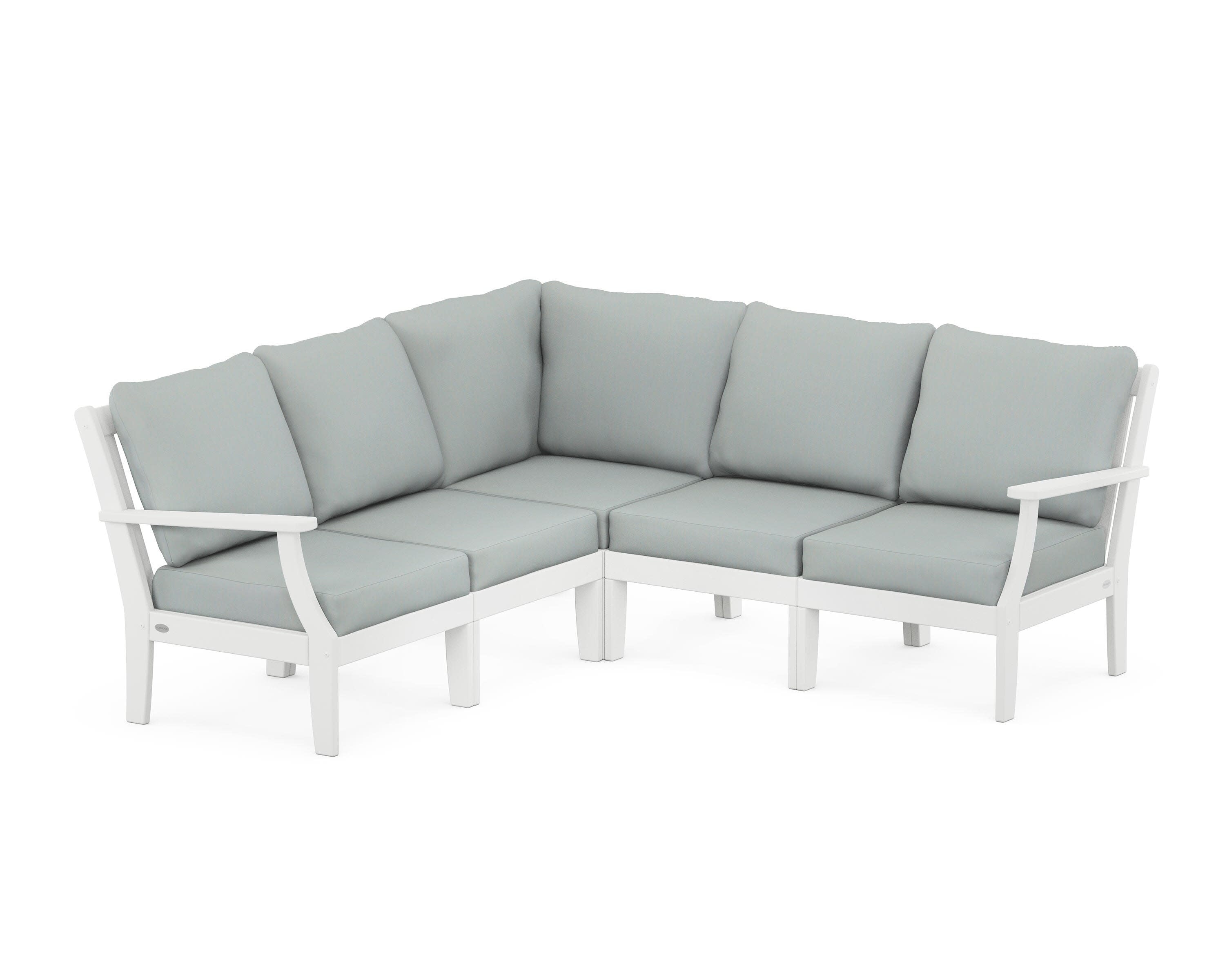 Braxton Modular 5-Piece Deep Seating Set in White / Spa