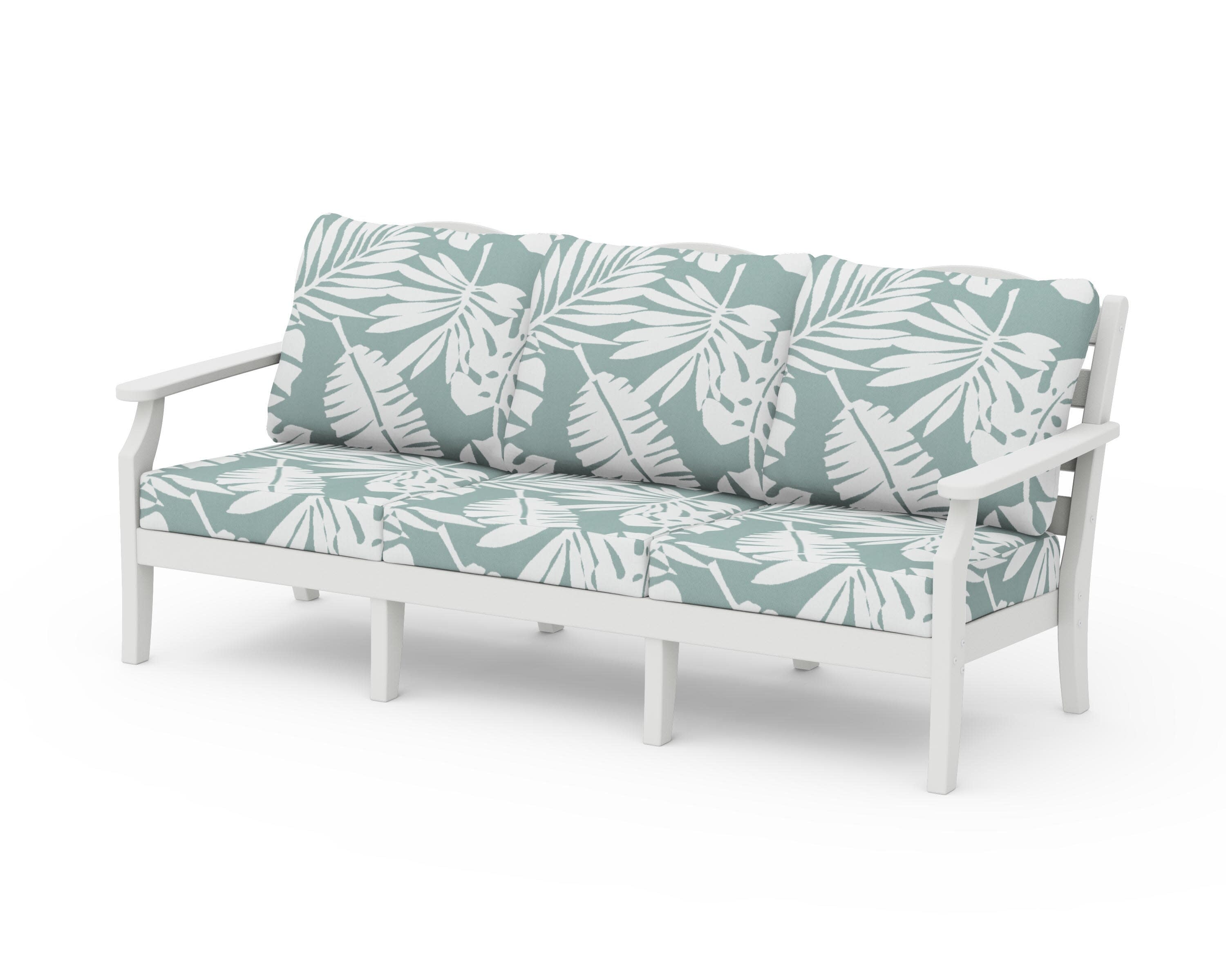 Savannah Deep Seating Sofa in Vintage White / Leaf Glacier Spa