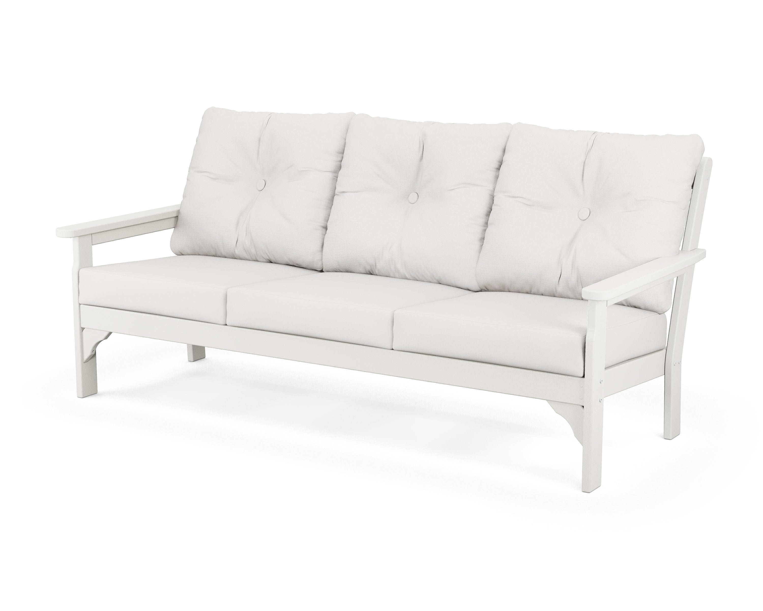 Vineyard Deep Seating Sofa in Vintage White / Natural Linen