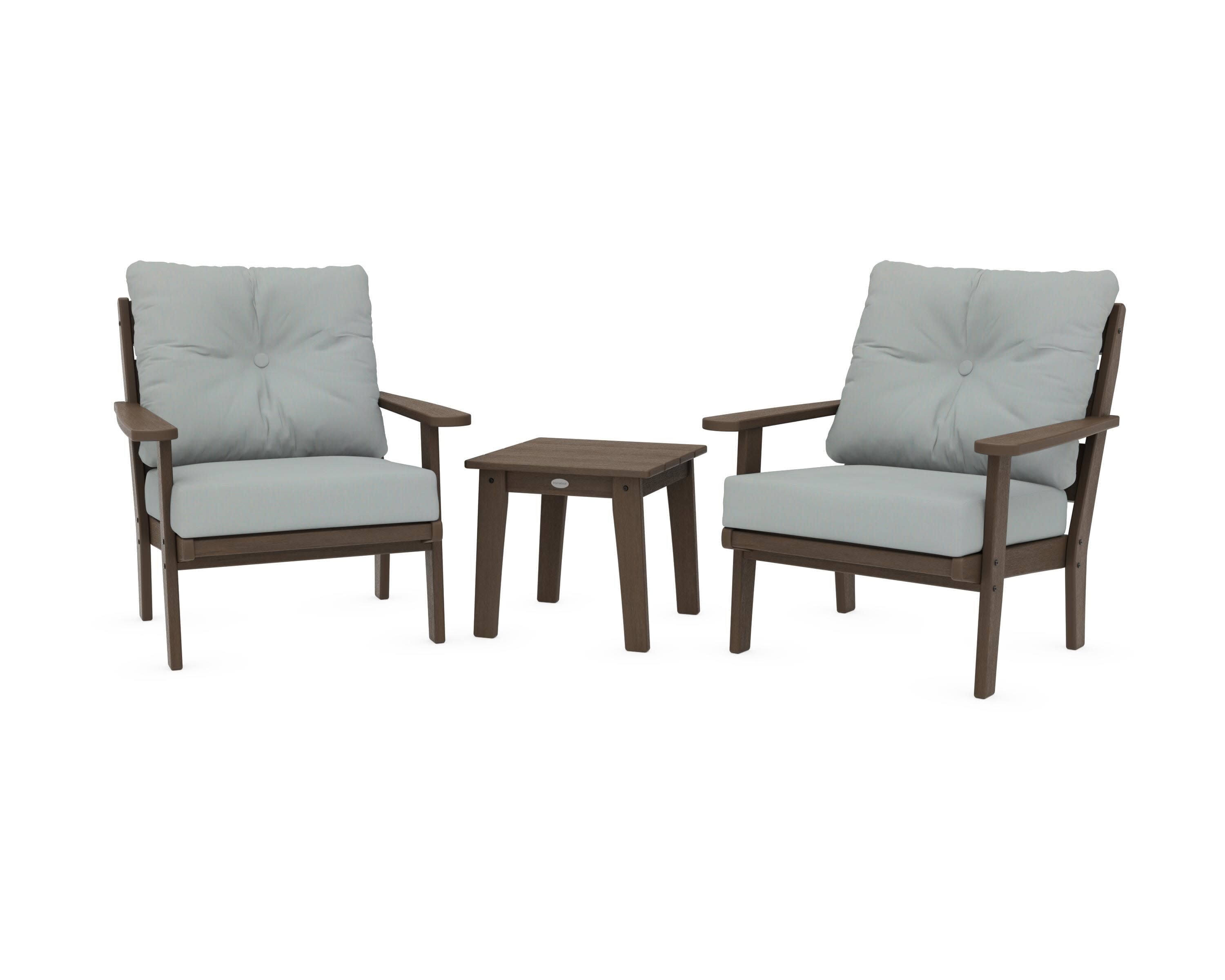 Lakeside 3-Piece Deep Seating Chair Set in Kona / Spa