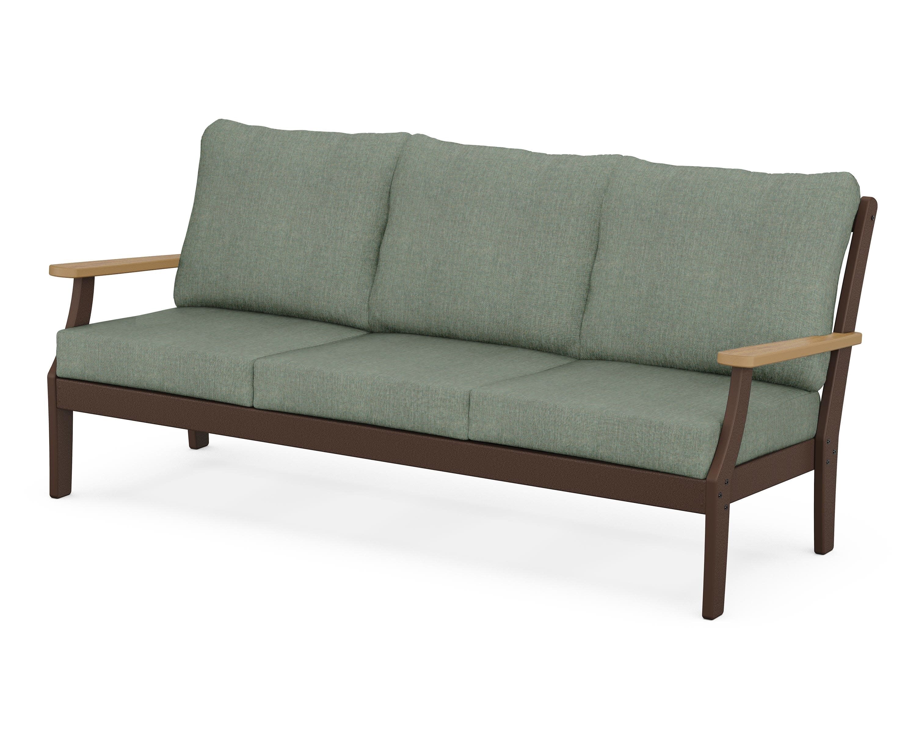 Braxton Deep Seating Sofa in Mahogany / Natural / Cast Sage