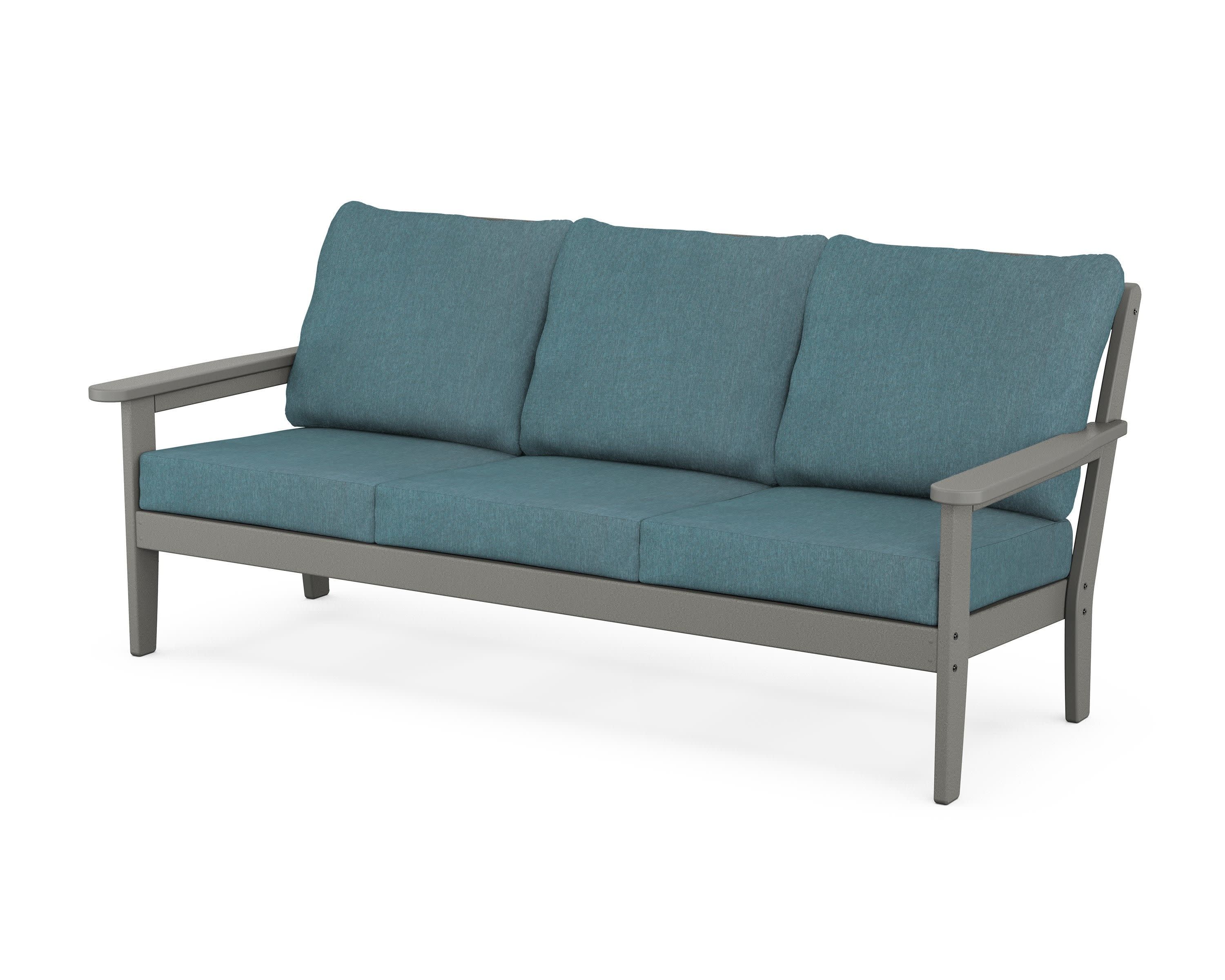 Cottage Deep Seating Sofa in Slate Grey / Ocean Teal