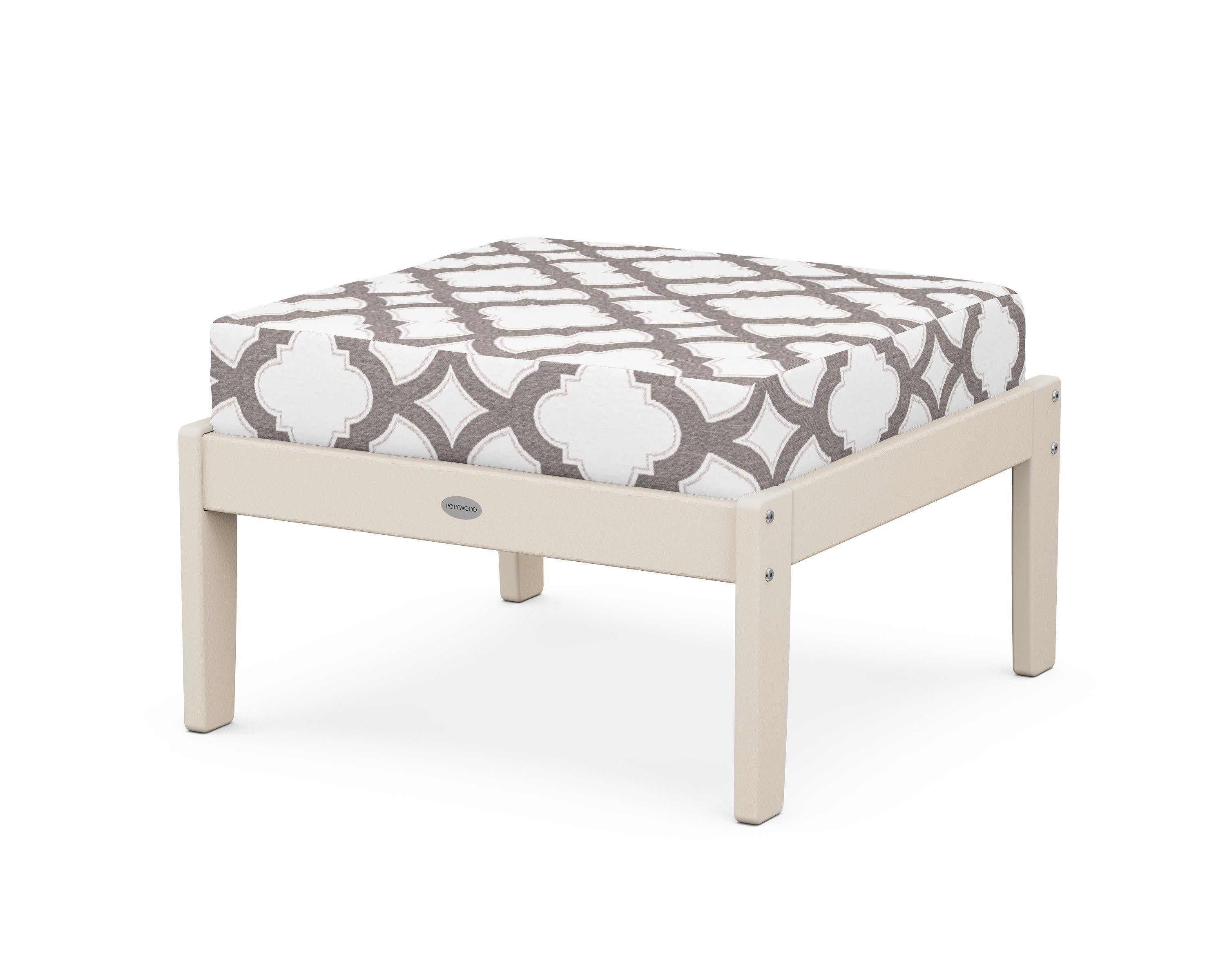 Braxton Deep Seating Ottoman in Sand / Trellis Grey Mist