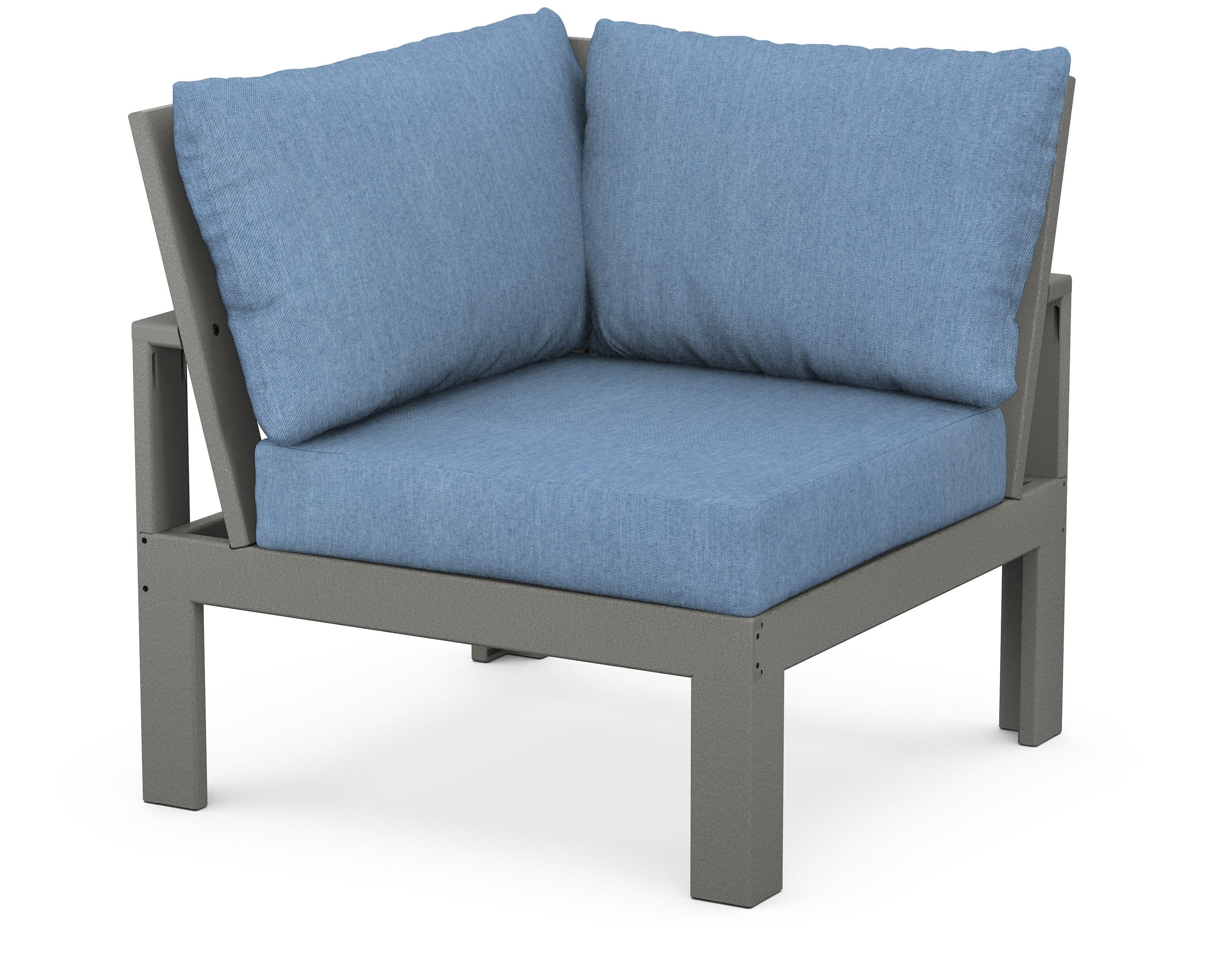 Modular Corner Chair in Slate Grey / Sky Blue