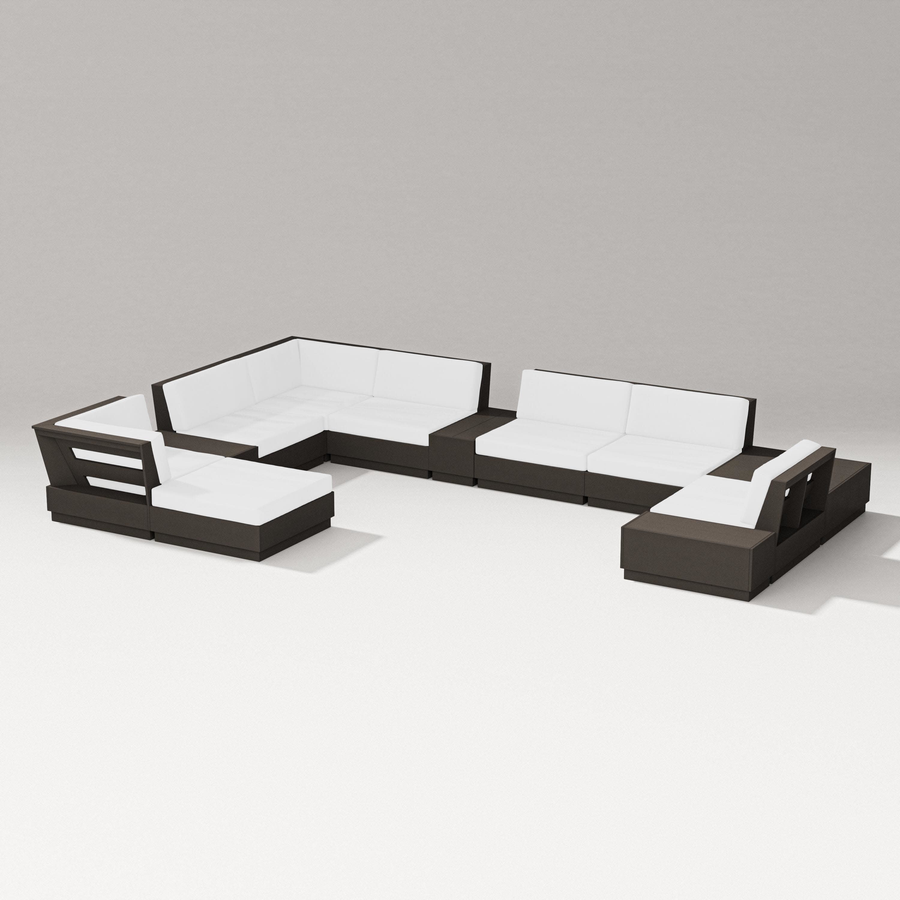 Elevate 12-Piece Conversation Sectional Set in Vintage Coffee / Natural