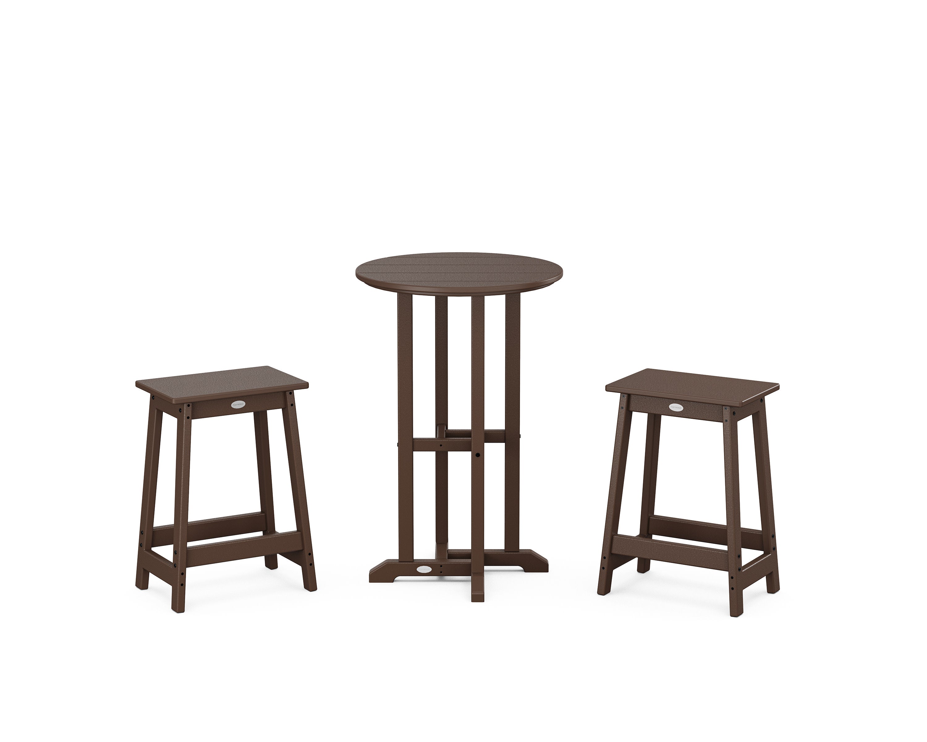 Modern Studio Counter Stool 3-Piece Bistro Set in Mahogany