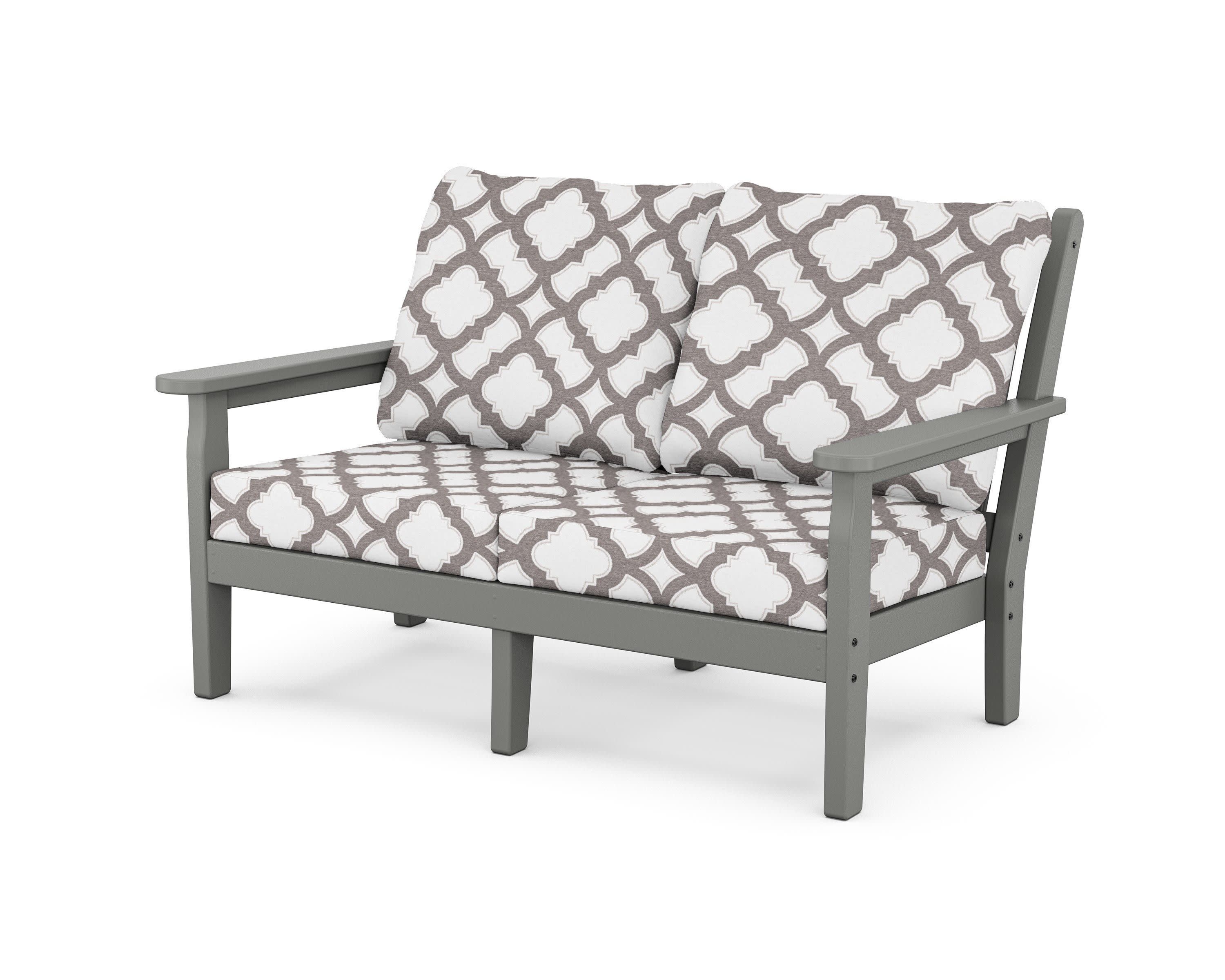 Chippendale Deep Seating Loveseat in Slate Grey / Trellis Grey Mist