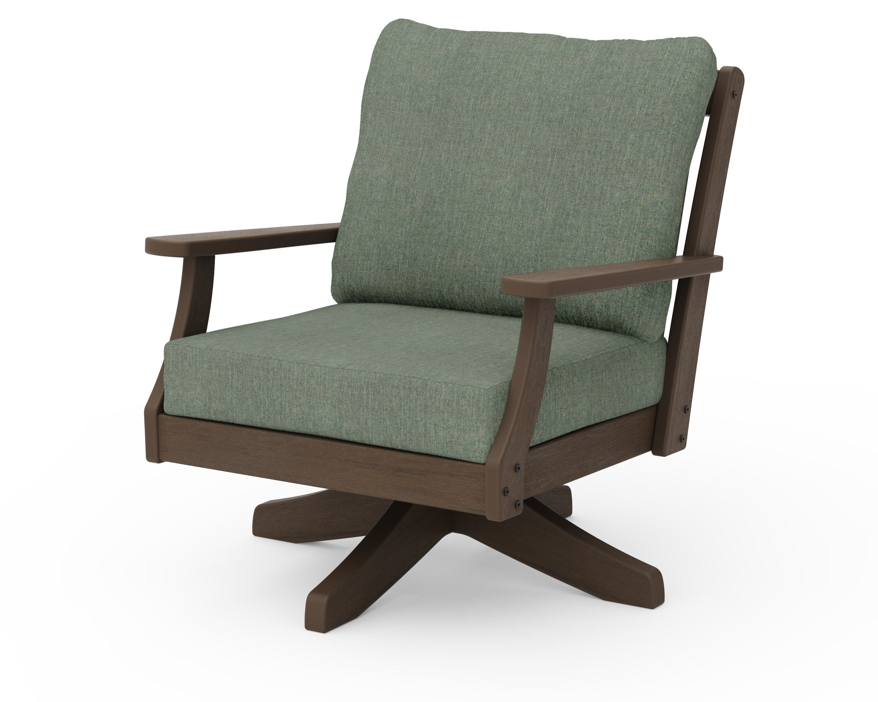 Braxton Deep Seating Swivel Chair in Kona / Cast Sage