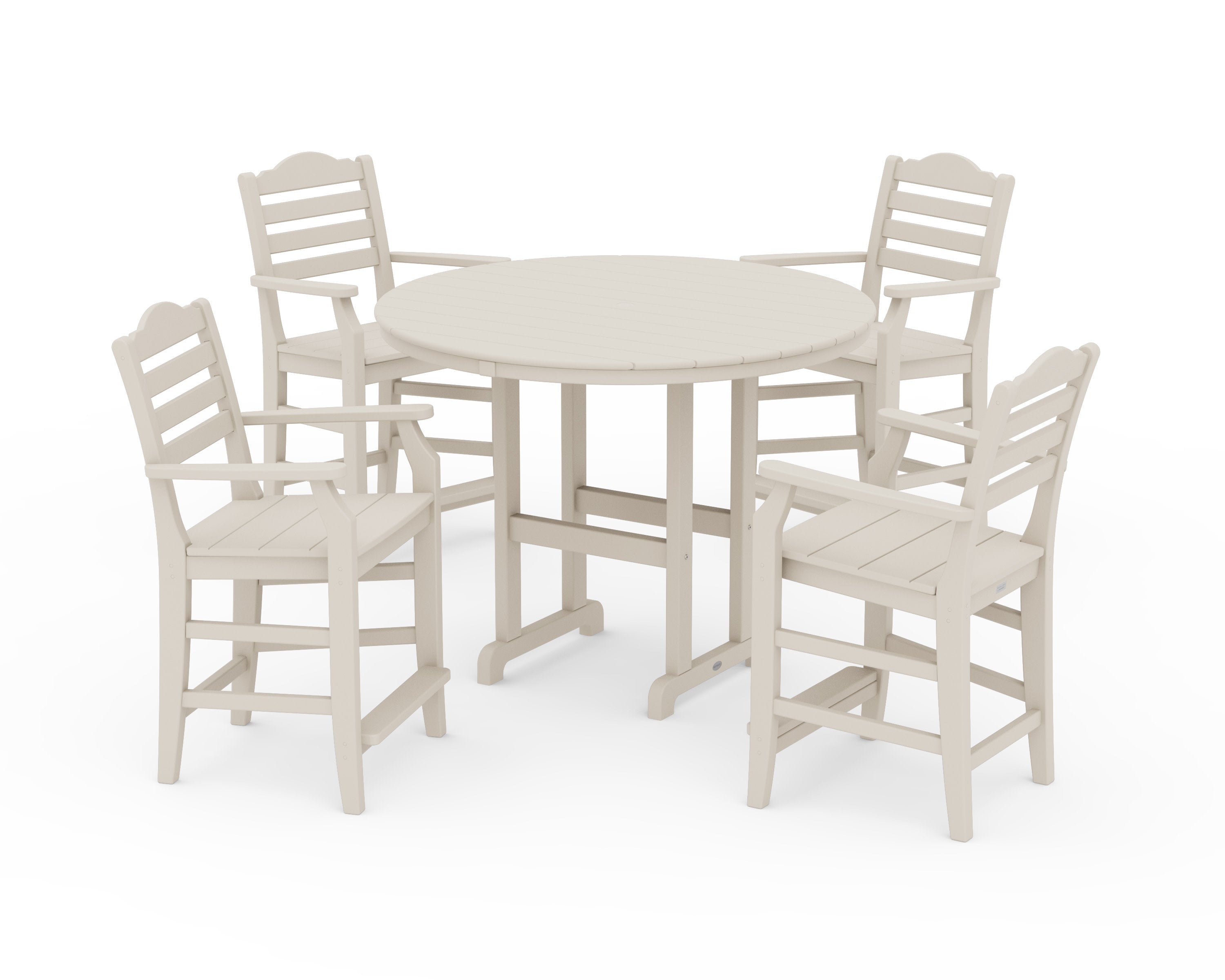 Savannah 5-Piece Round Farmhouse Counter Set in Sand