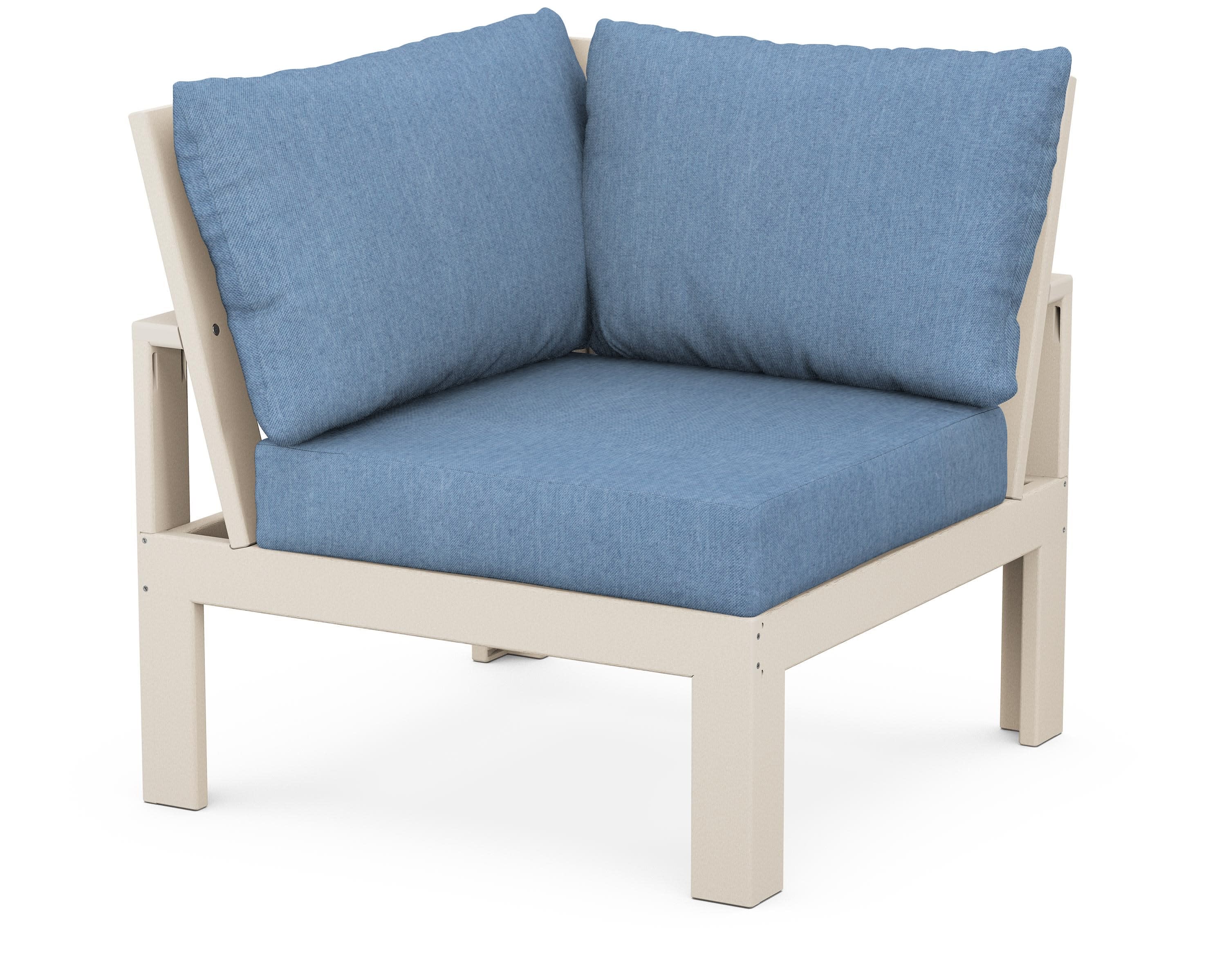Modular Corner Chair in Sand / Sky Blue