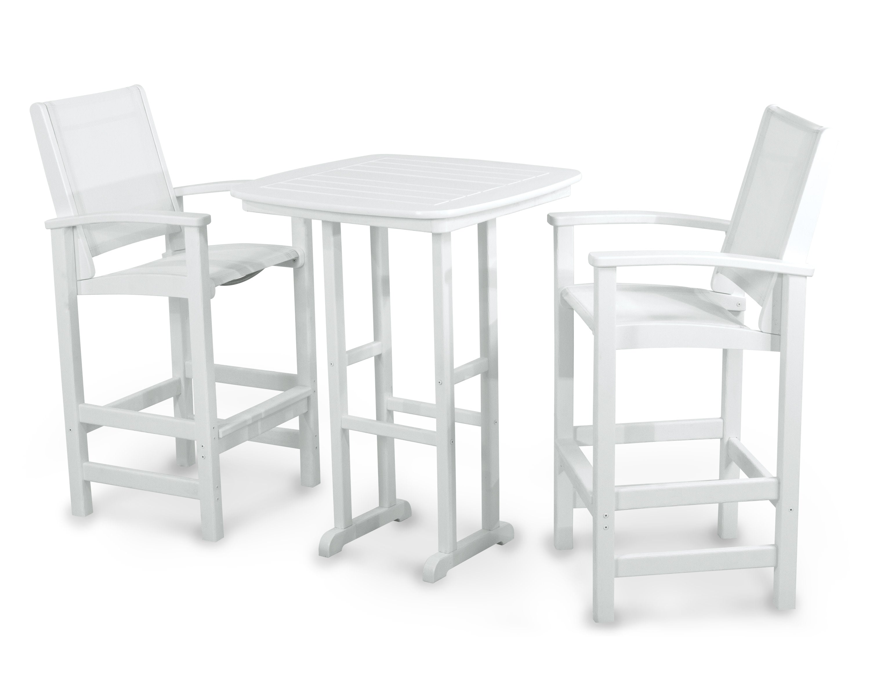 Coastal 3-Piece Bar Set in White / White Sling