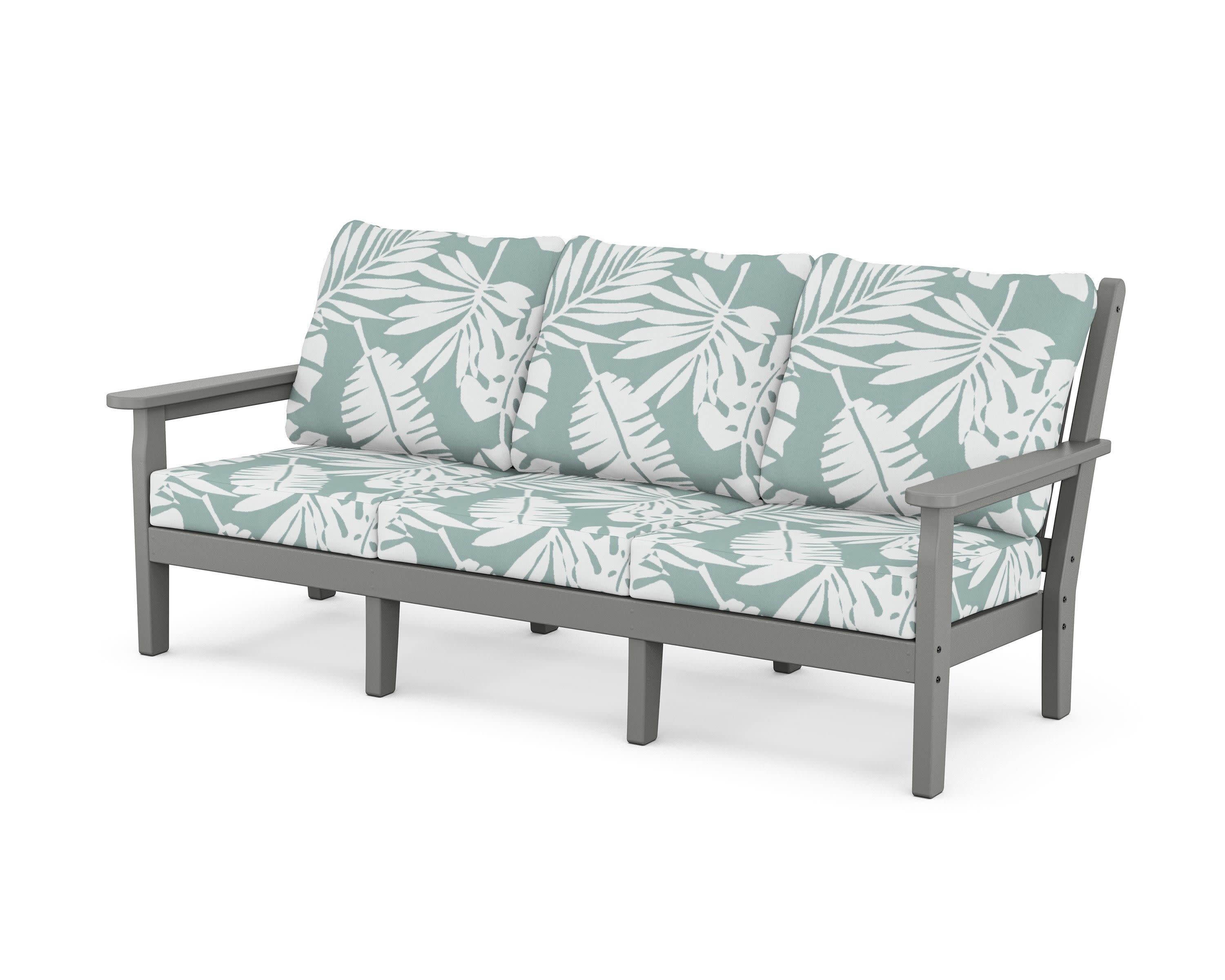 Chippendale Deep Seating Sofa in Slate Grey / Leaf Glacier Spa