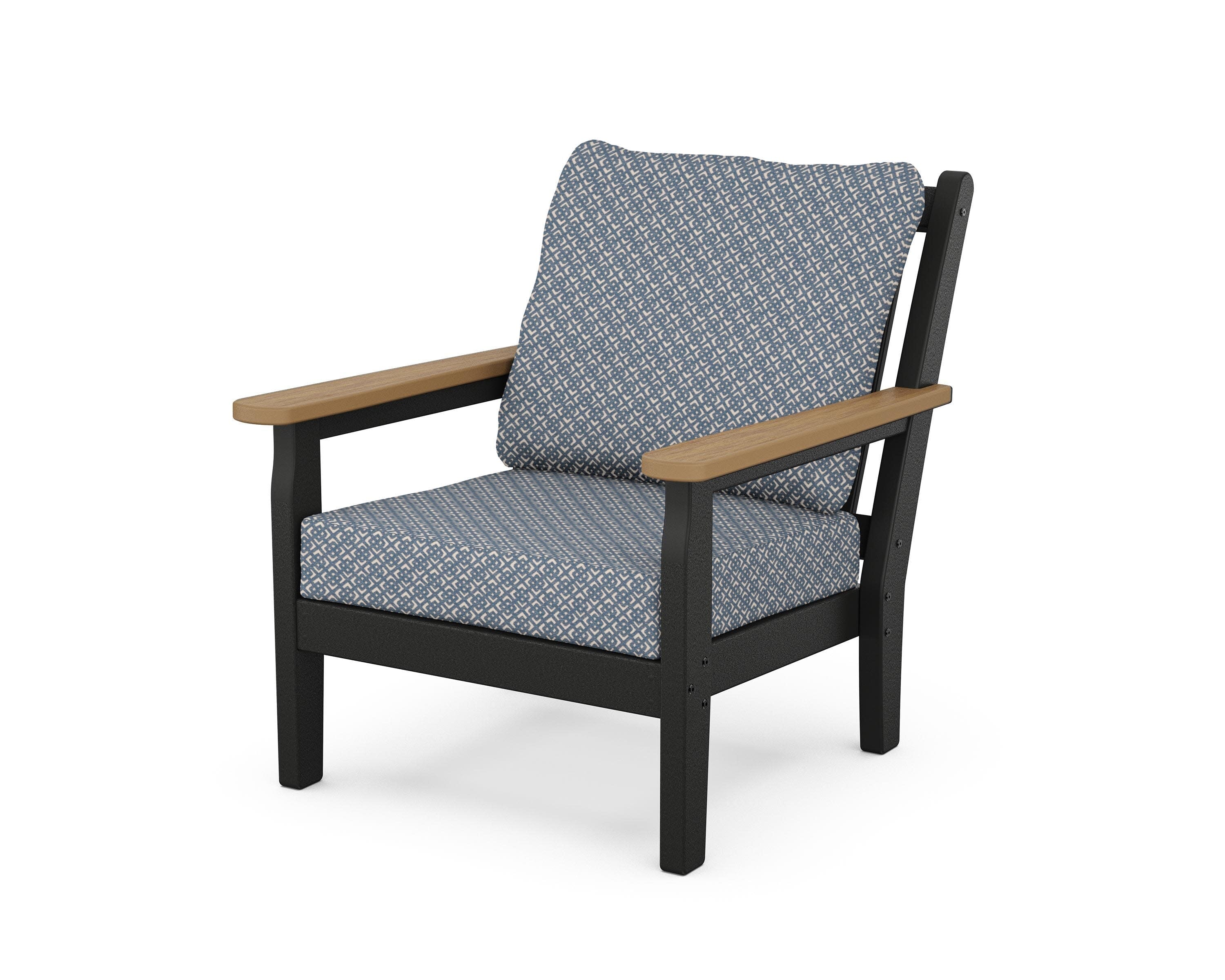 Chippendale Deep Seating Chair in Black / Natural / Hopscotch