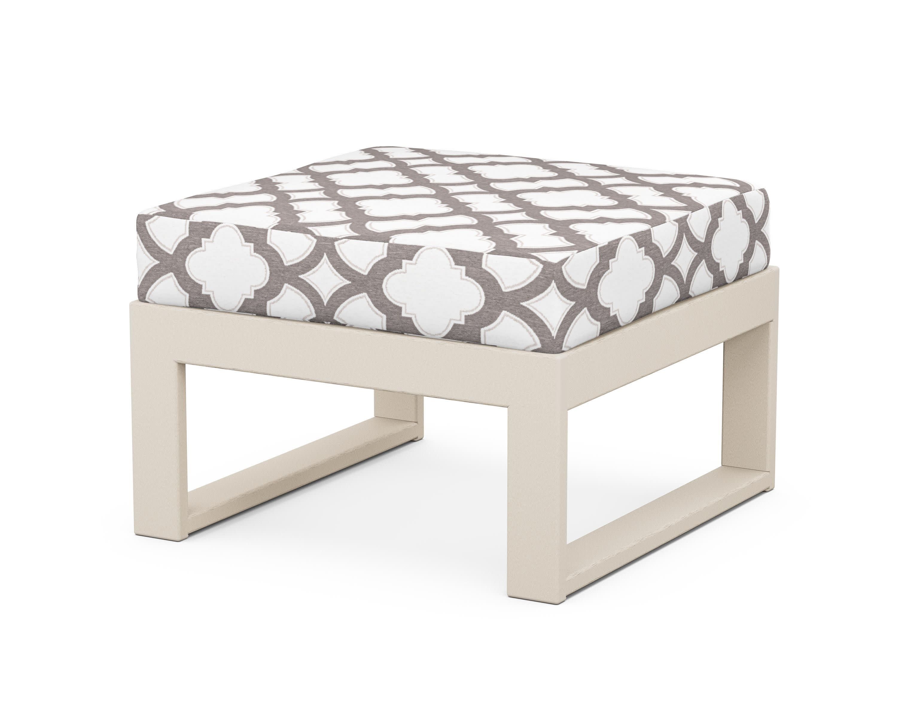 Modular Ottoman - Modern in Sand / Trellis Grey Mist