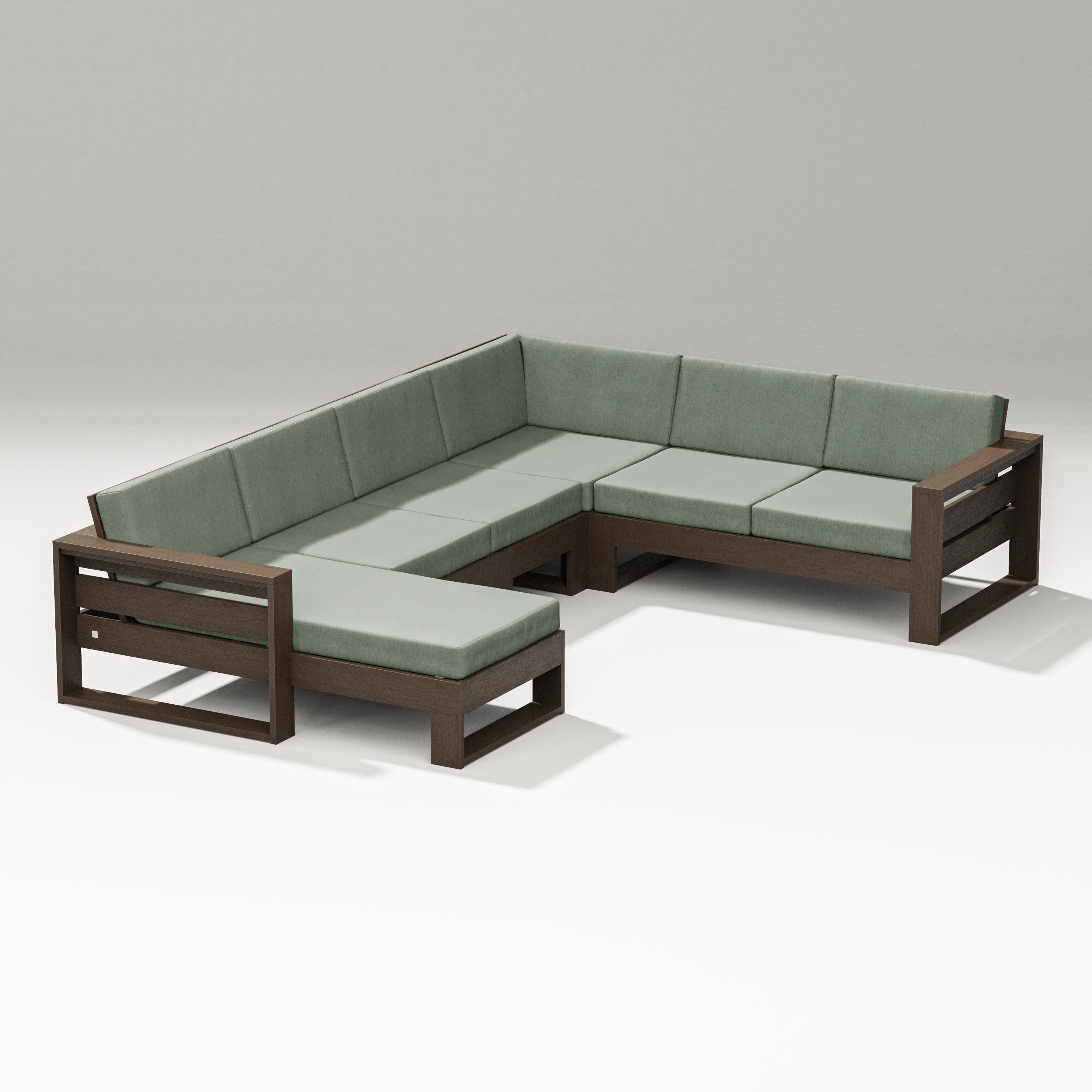 Latitude Corner Sectional with Left Chaise in Kona / Cast Sage