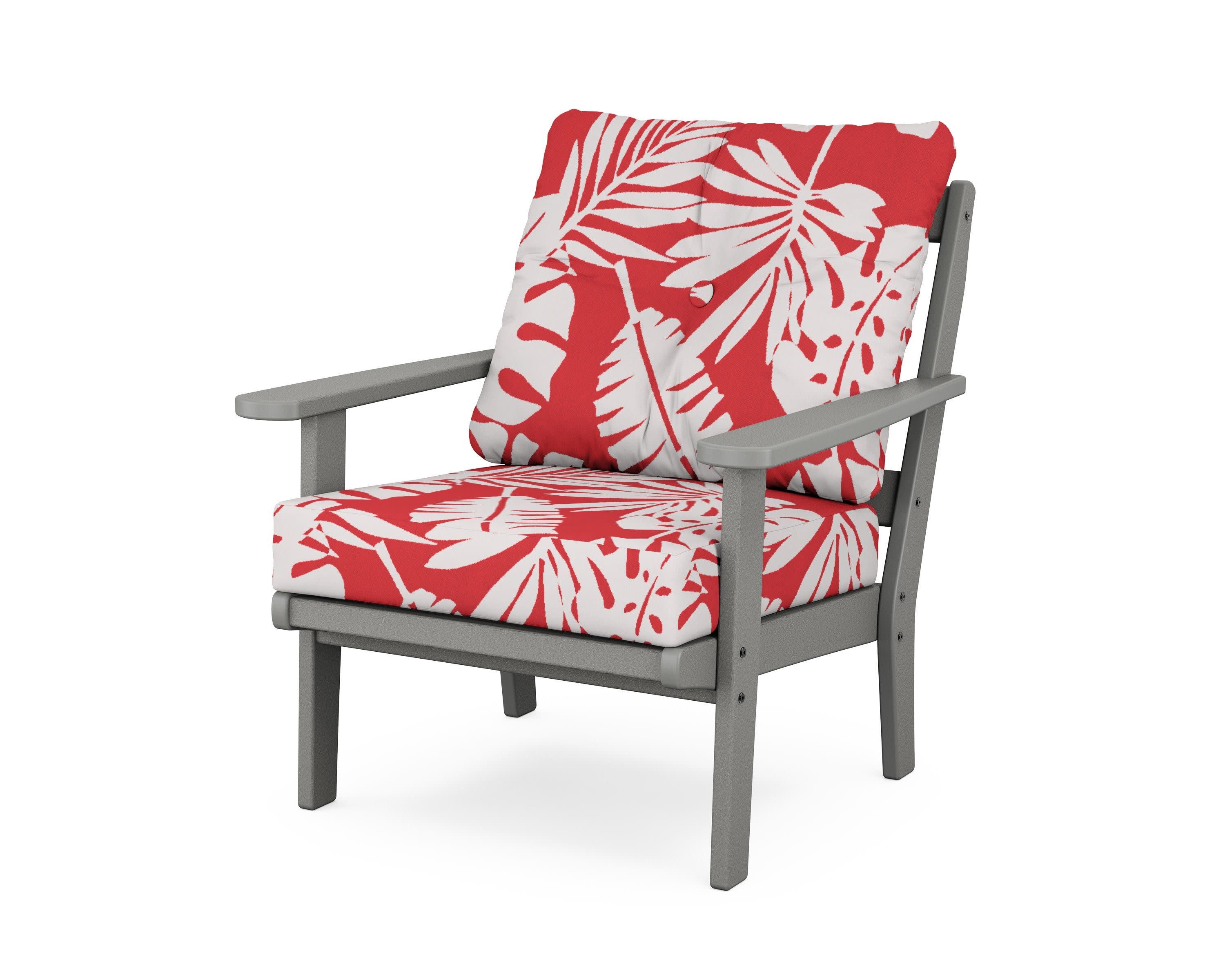 Mission Deep Seating Chair in Slate Grey / Leaf Crimson