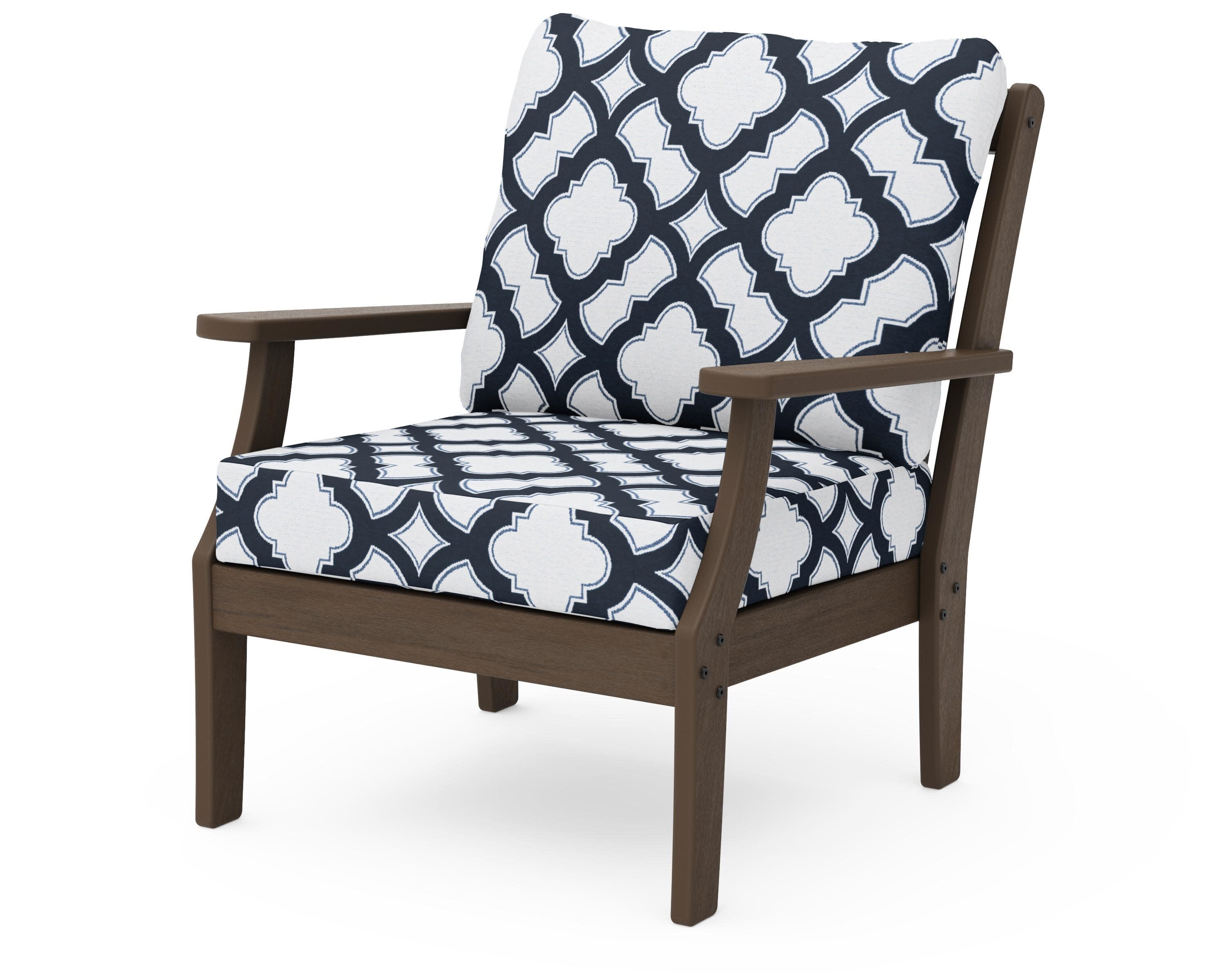 Braxton Deep Seating Chair in Kona / Trellis Marine Indigo