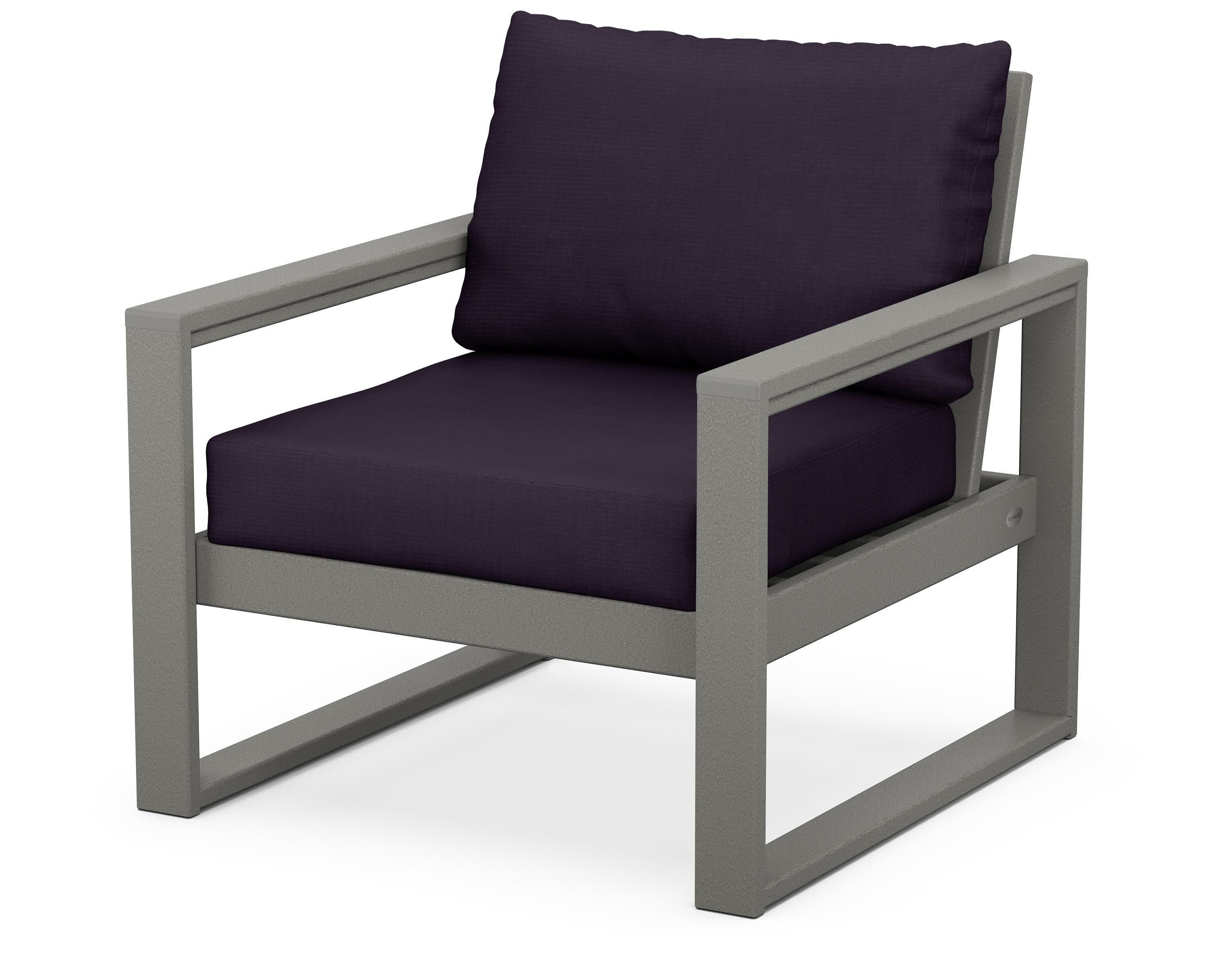 EDGE Club Chair in Slate Grey / Navy Linen