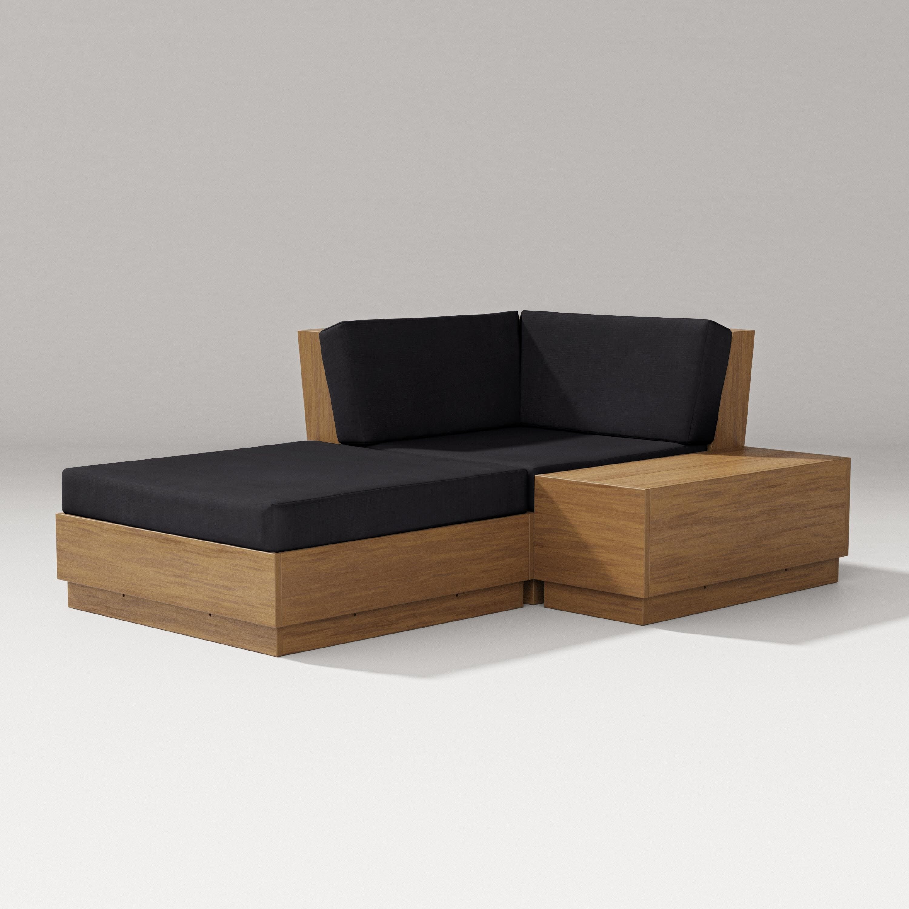 Elevate Corner Chaise in Natural / Midnight Linen