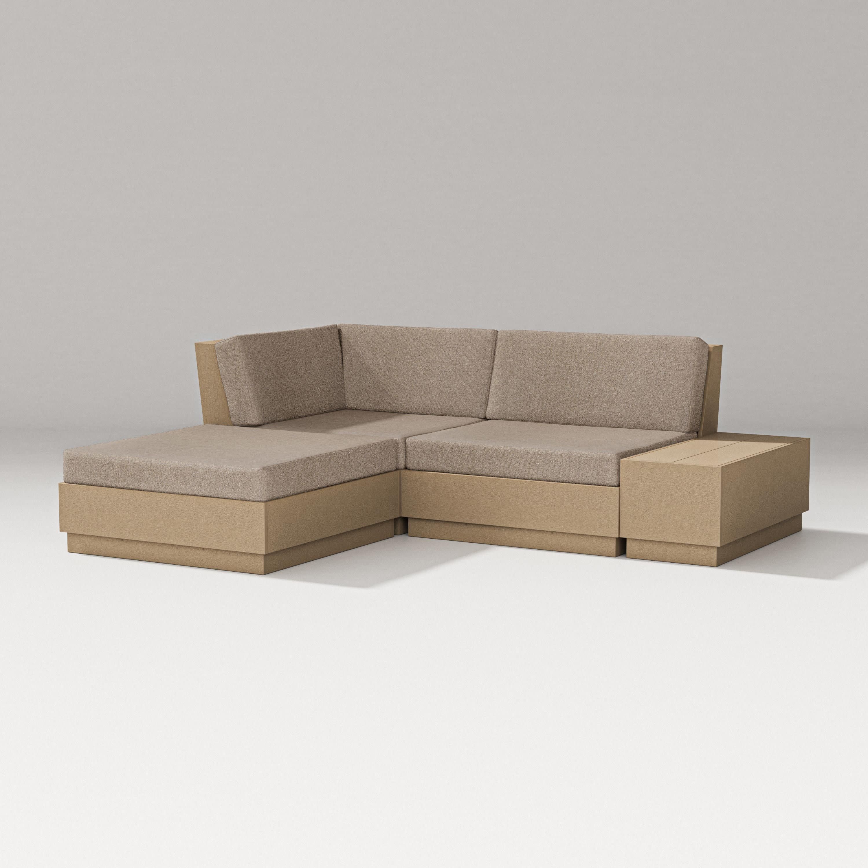 Elevate Loveseat Sectional with Chaise in Vintage Sahara / Spiced Burlap