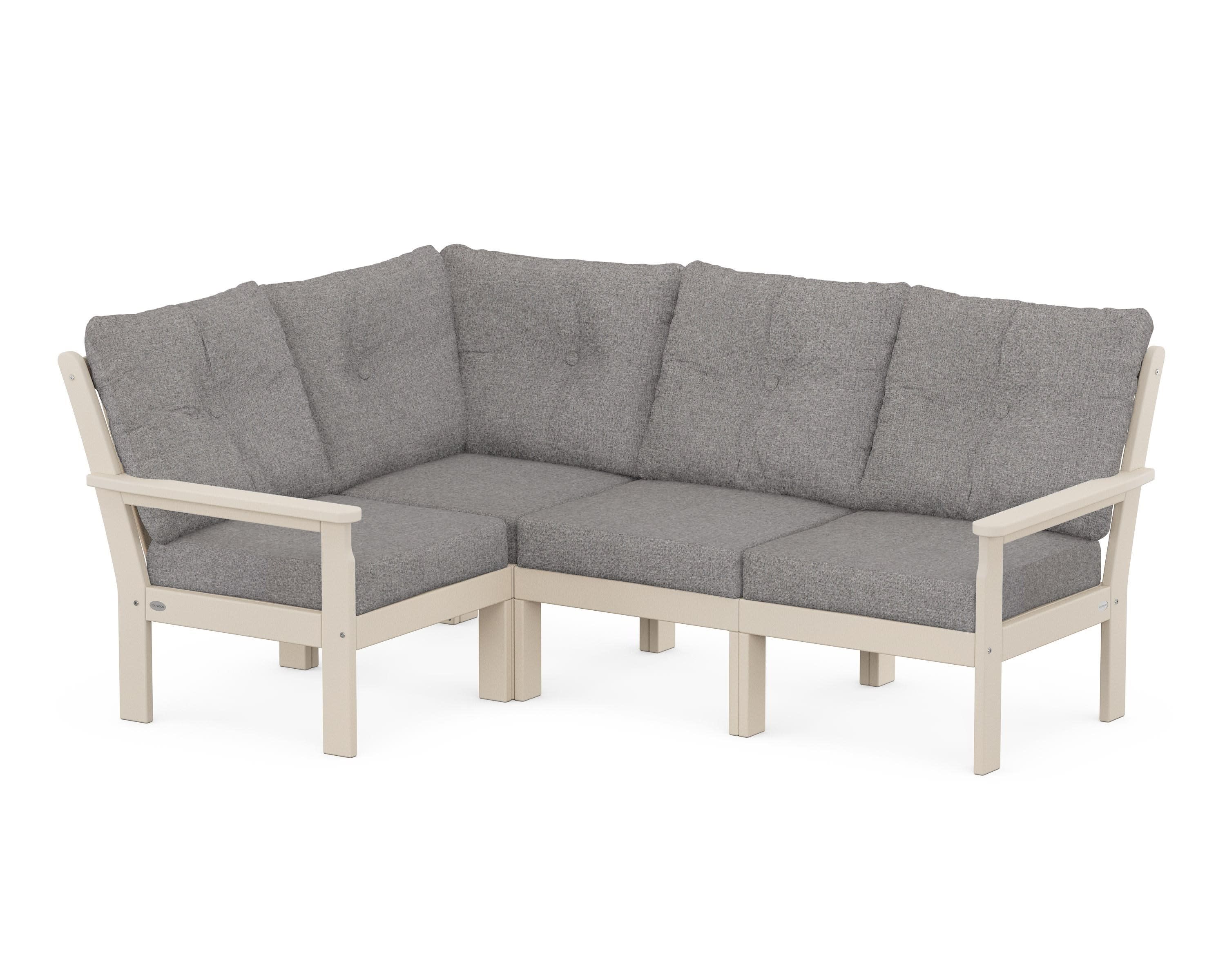 Vineyard 4-Piece Sectional in Sand / Grey Mist