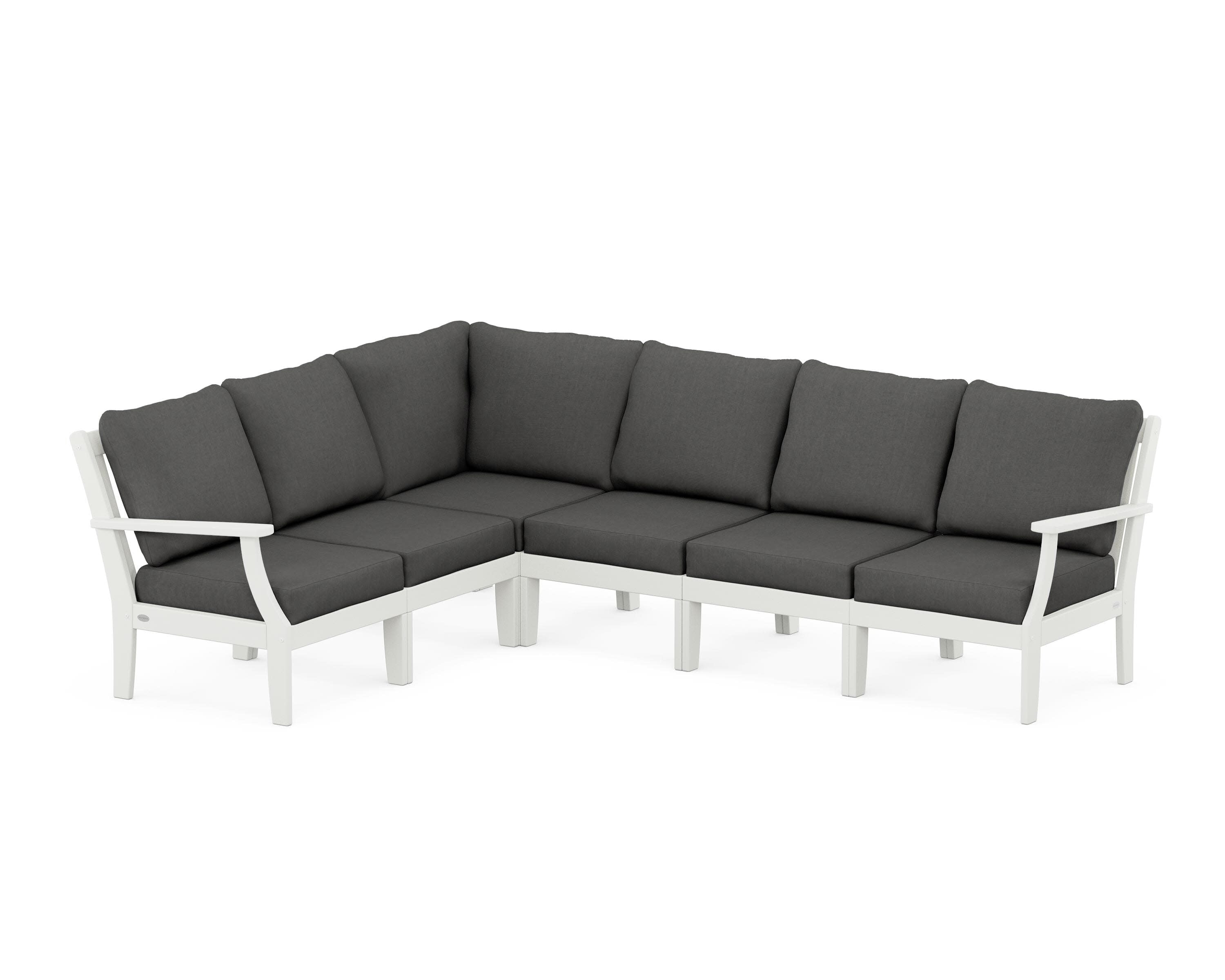 Braxton Modular 6-Piece Deep Seating Set in Vintage White / Spectrum Carbon