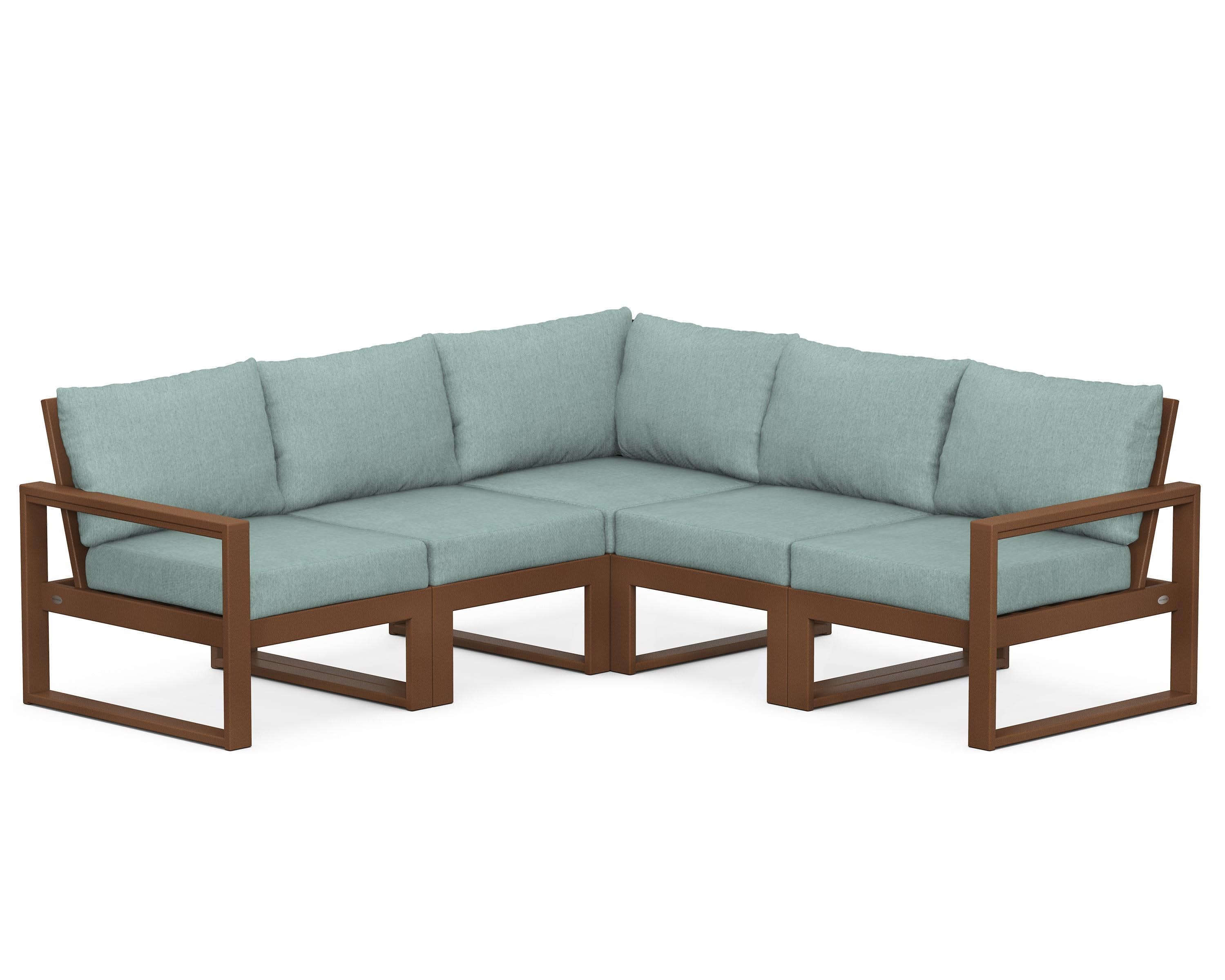 EDGE 5-Piece Modular Deep Seating Set in Teak / Glacier Spa
