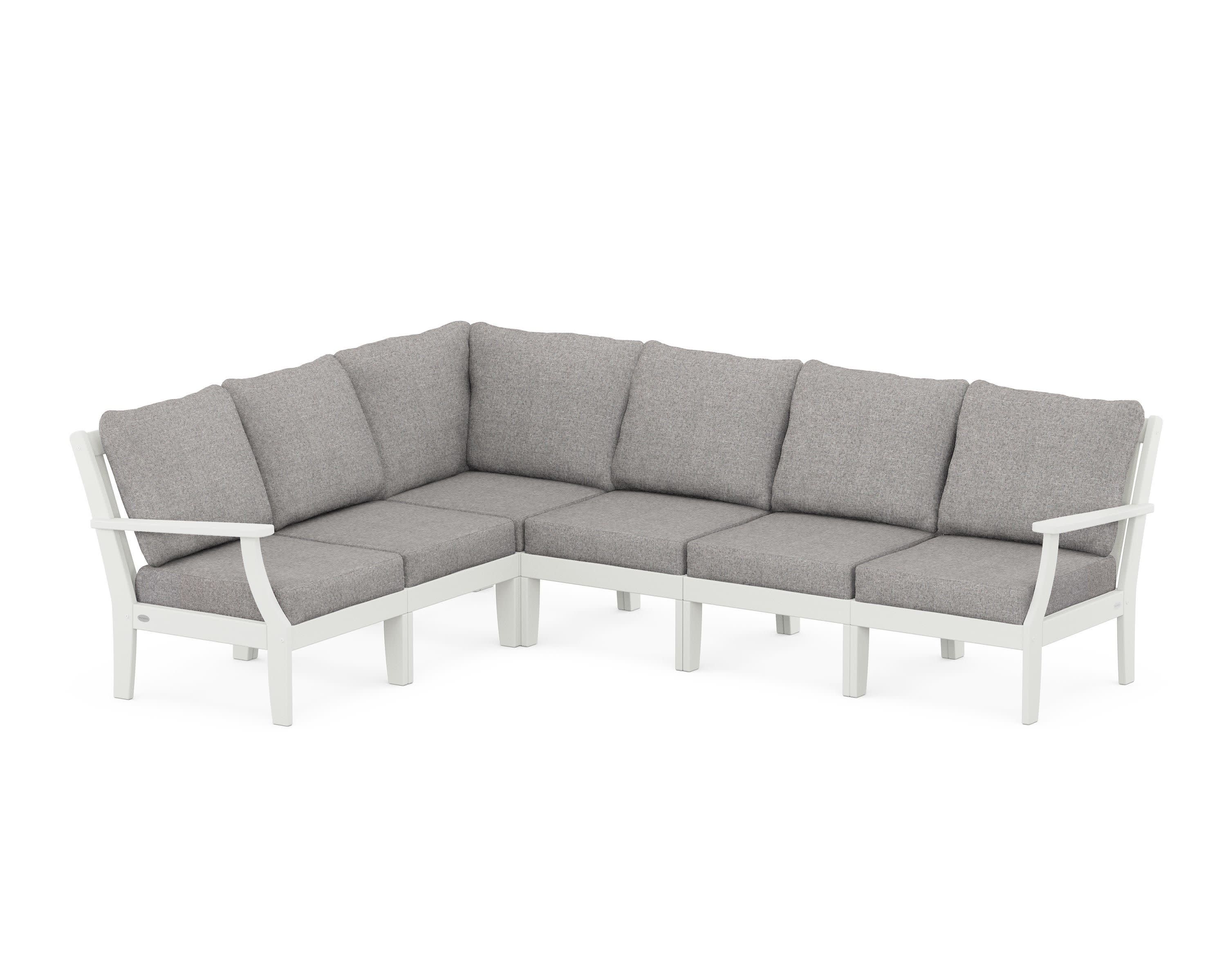 Braxton Modular 6-Piece Deep Seating Set in Vintage White / Grey Mist