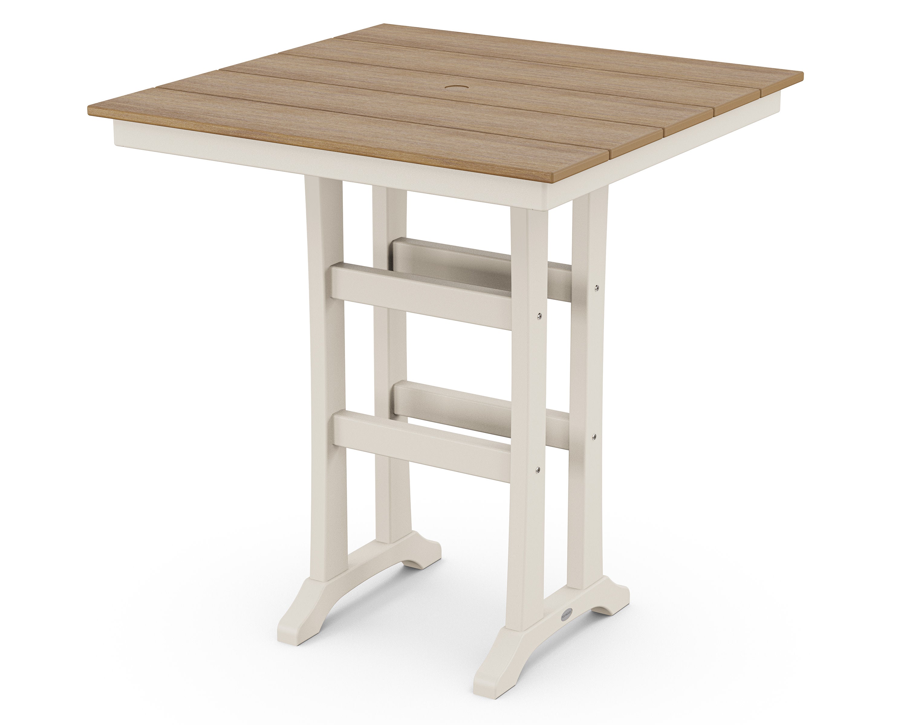 Farmhouse Trestle 37" Bar Table in Sand / Natural