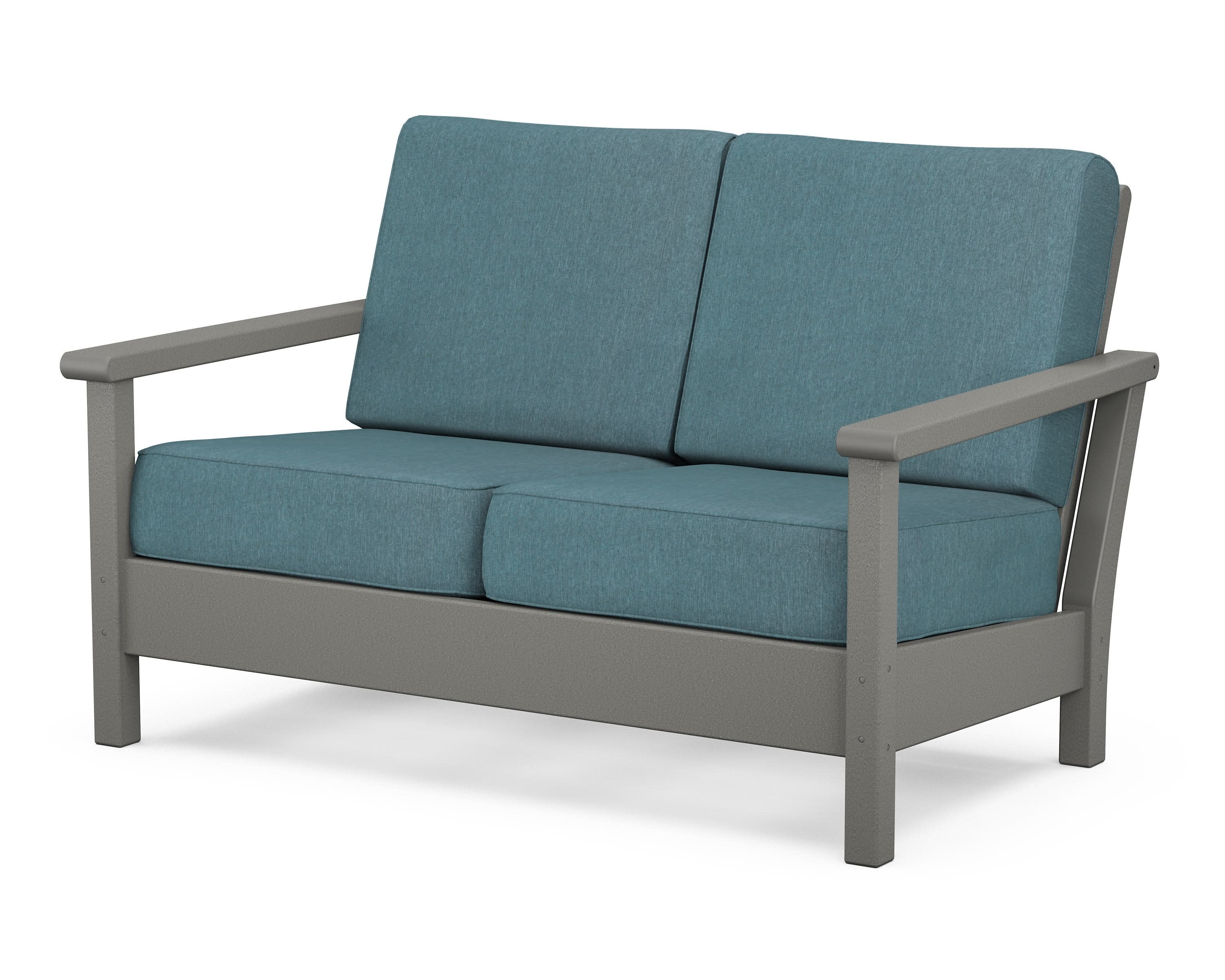 Harbour Deep Seating Loveseat in Slate Grey / Ocean Teal