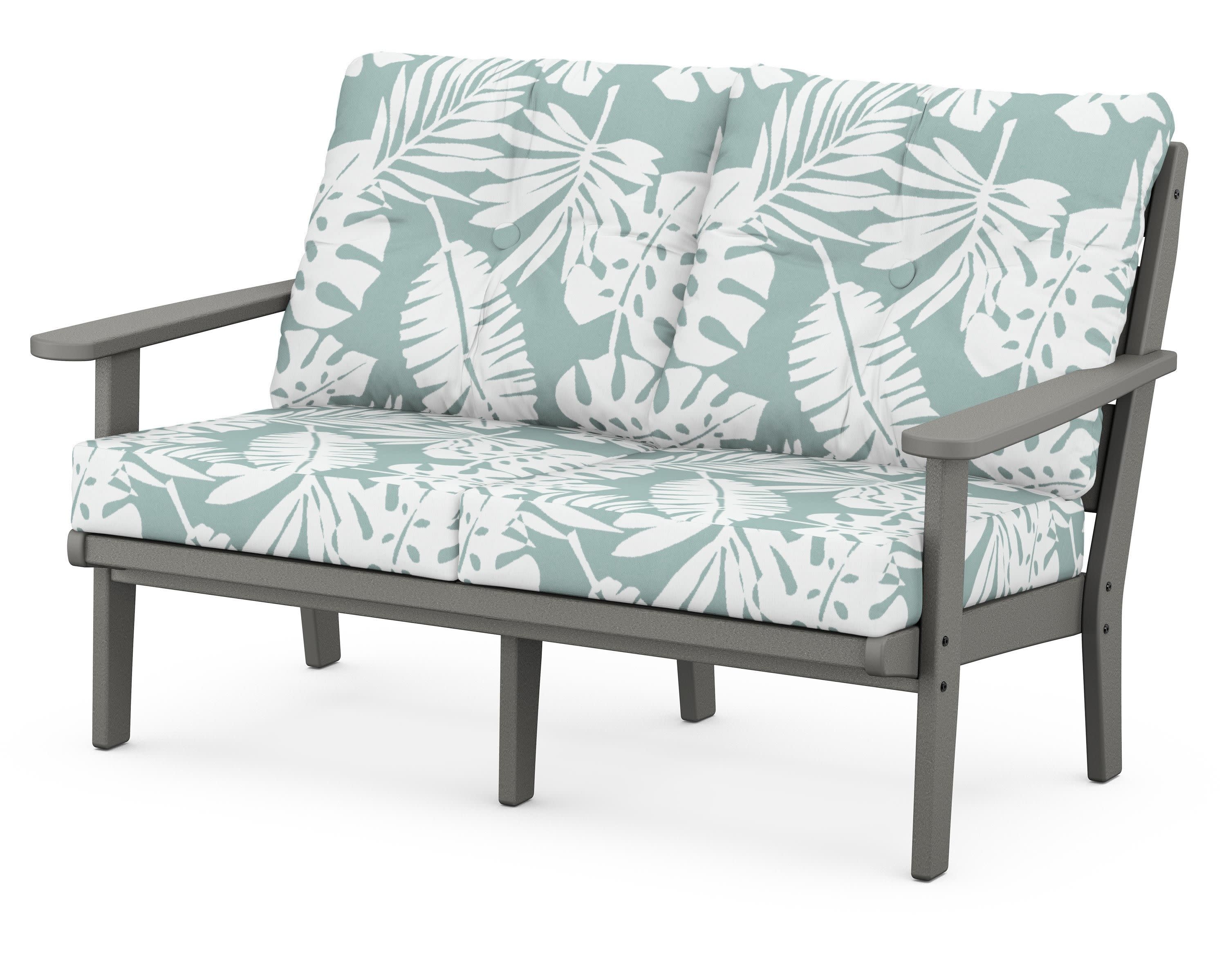 Lakeside Deep Seating Loveseat in Slate Grey / Leaf Glacier Spa
