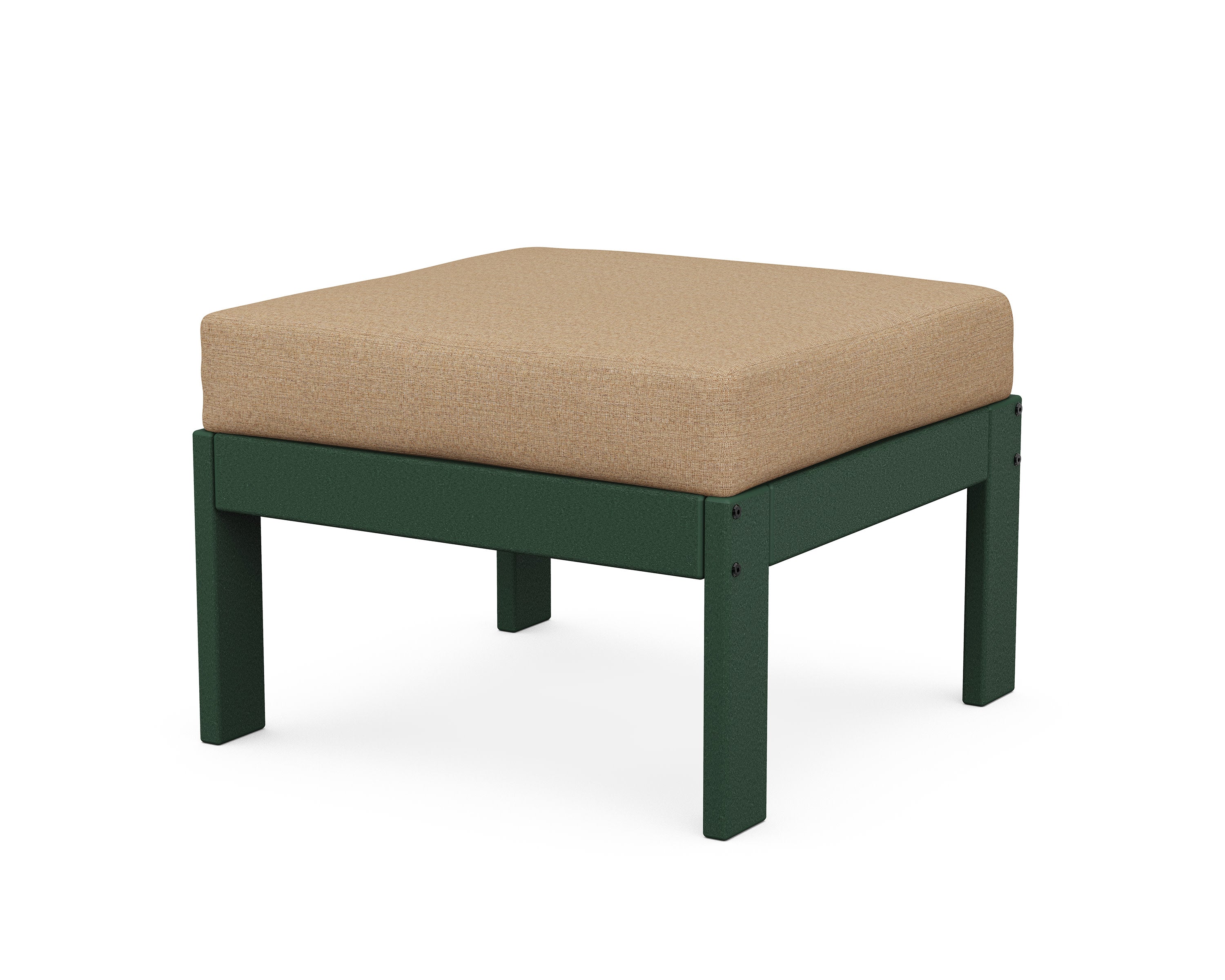 Vineyard Modular Ottoman in Green / Sesame