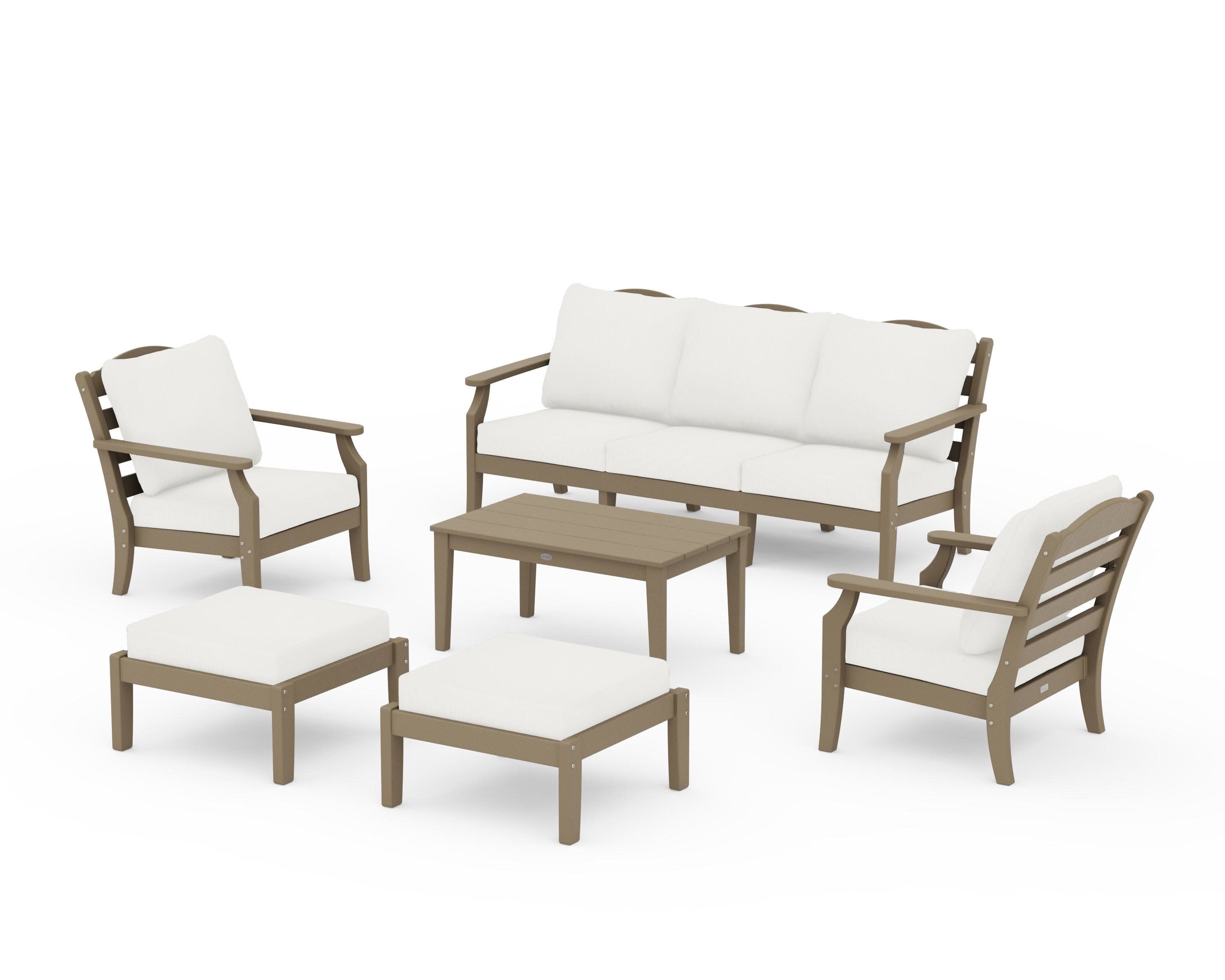 Savannah 6-Piece Lounge Sofa Set in Vintage Sahara / Natural Linen